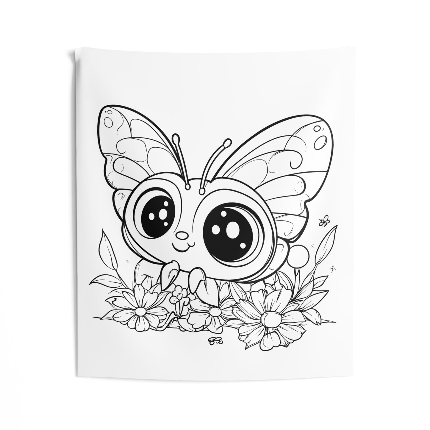 Indoor Wall Tapestries Coloring Kit with 10 Fabric Markers - Cute Butterfly