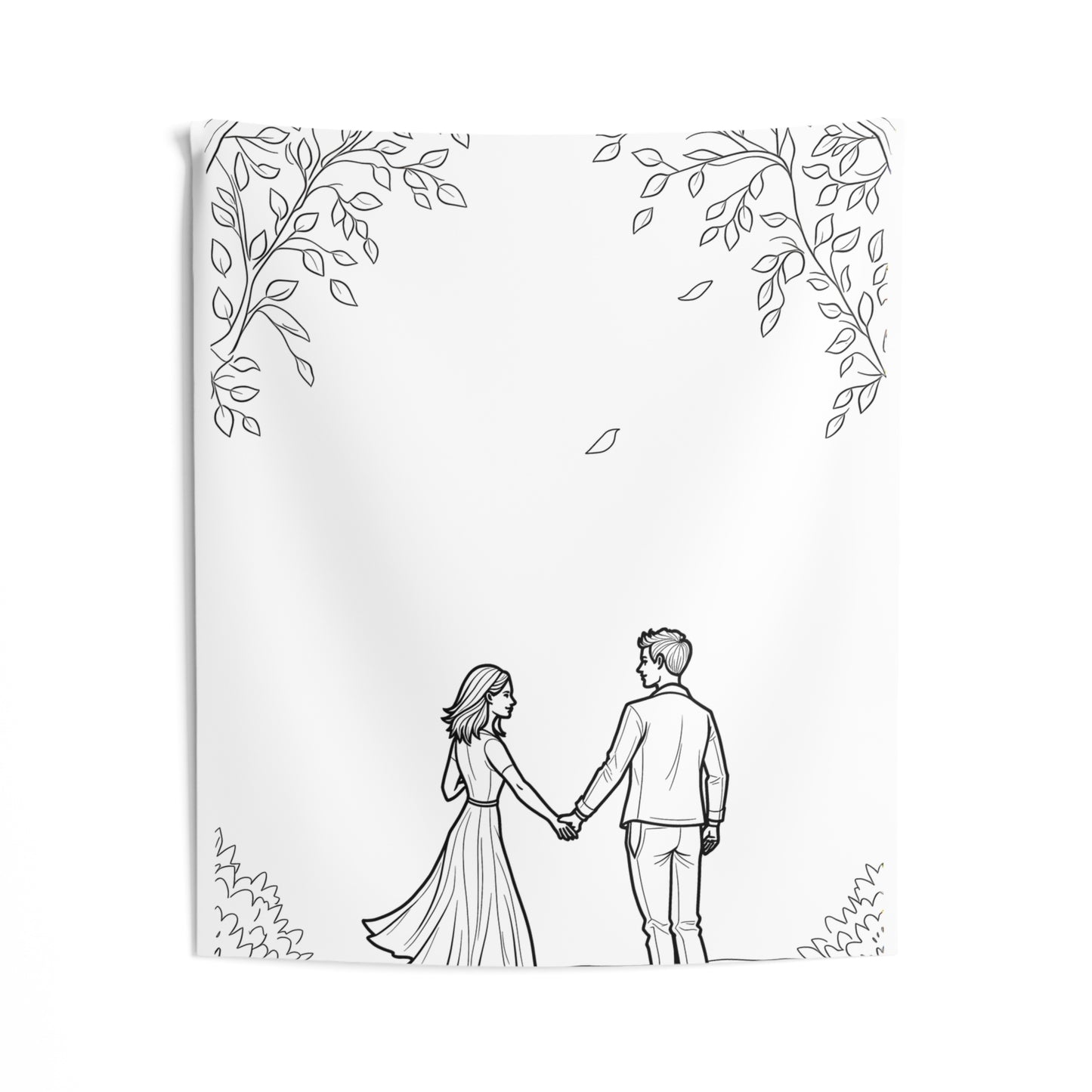 Indoor Wall Tapestries Coloring Kit with 10 Fabric Markers - Couple