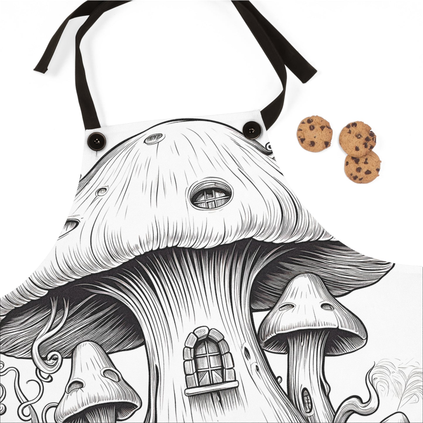 Apron Coloring Kit with 10 Fabric Markers - Mushroom House