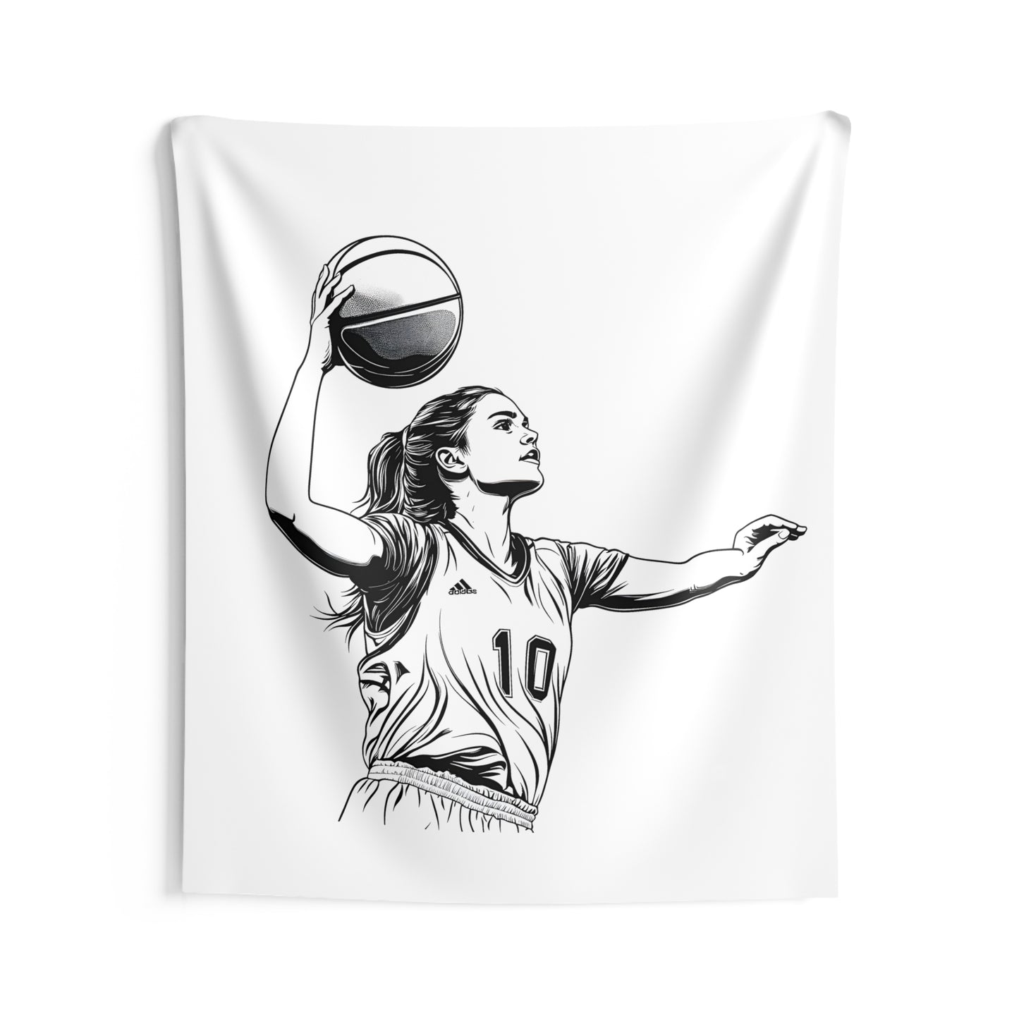 Indoor Wall Tapestries Coloring Kit with 10 Fabric Markers - Basketball