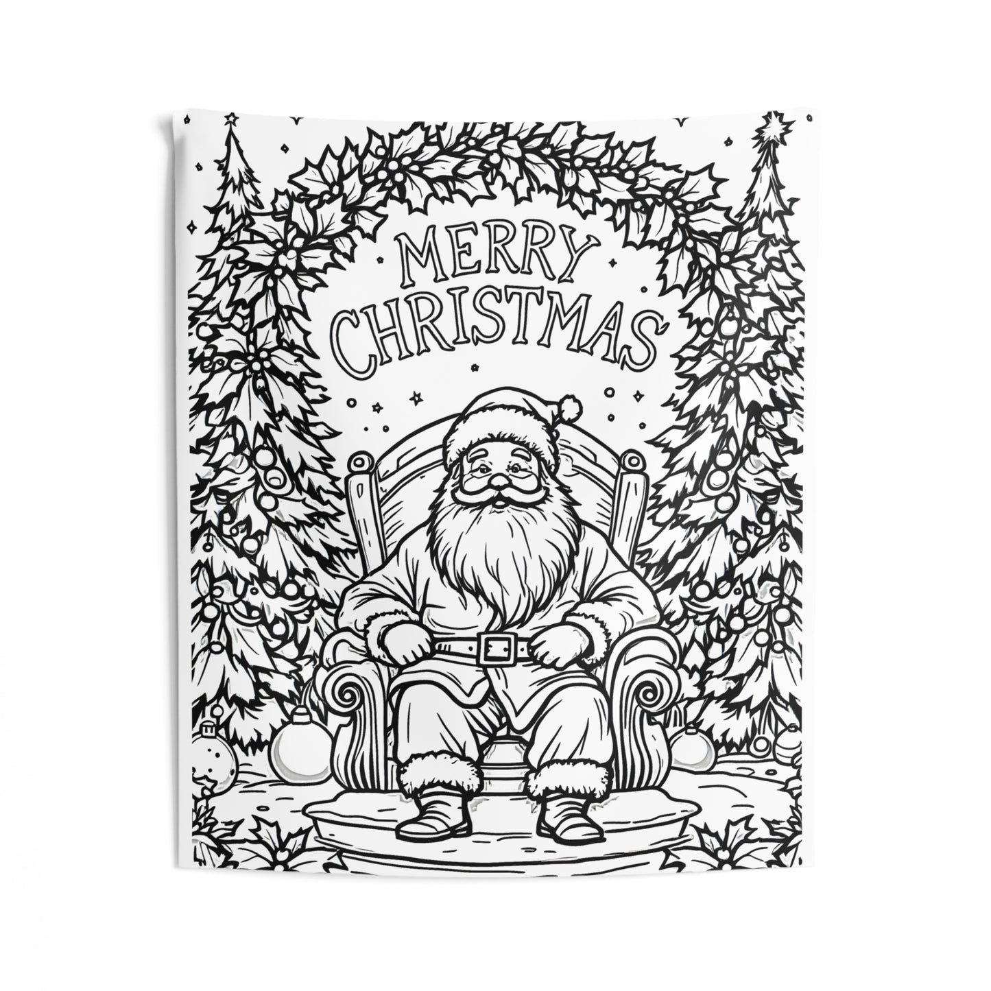 Indoor Wall Tapestries Coloring Kit with 10 Fabric Markers - Santa Claus