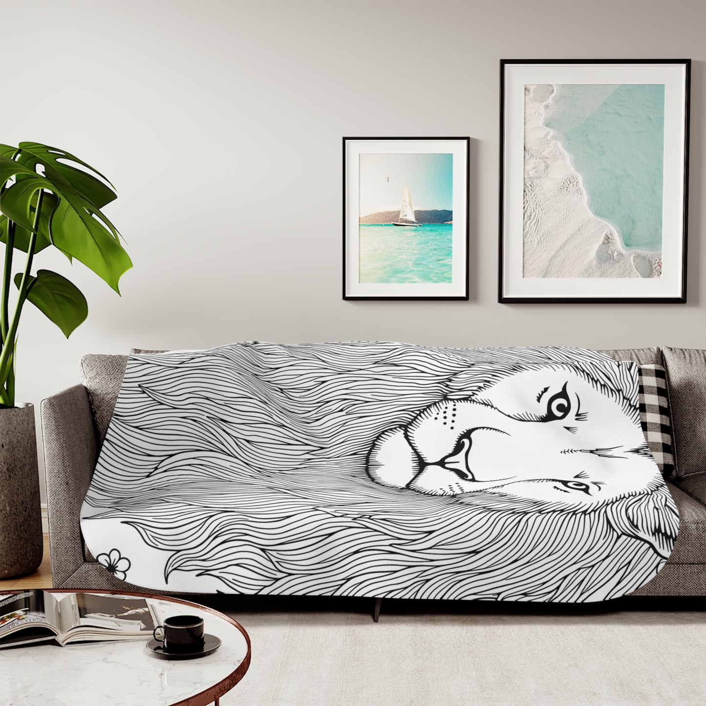 Blanket Coloring Kit with 10 Fabric Markers - Lion's Head