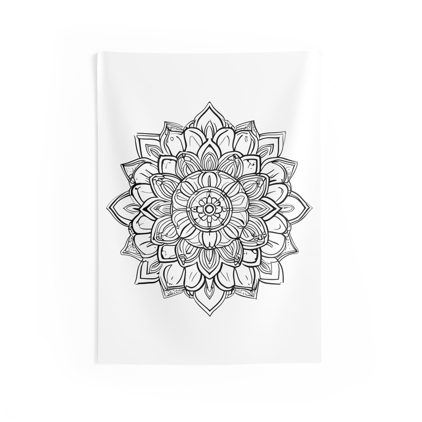 Indoor Wall Tapestries Coloring Kit with 10 Fabric Markers - Mandala