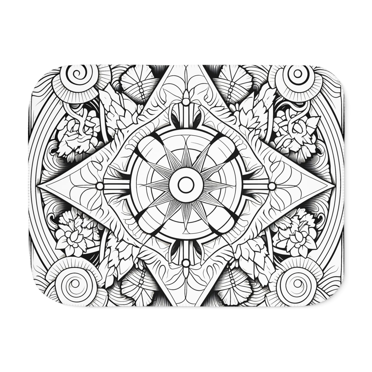 Blanket Coloring Kit with 10 Fabric Markers - Floral Mandala