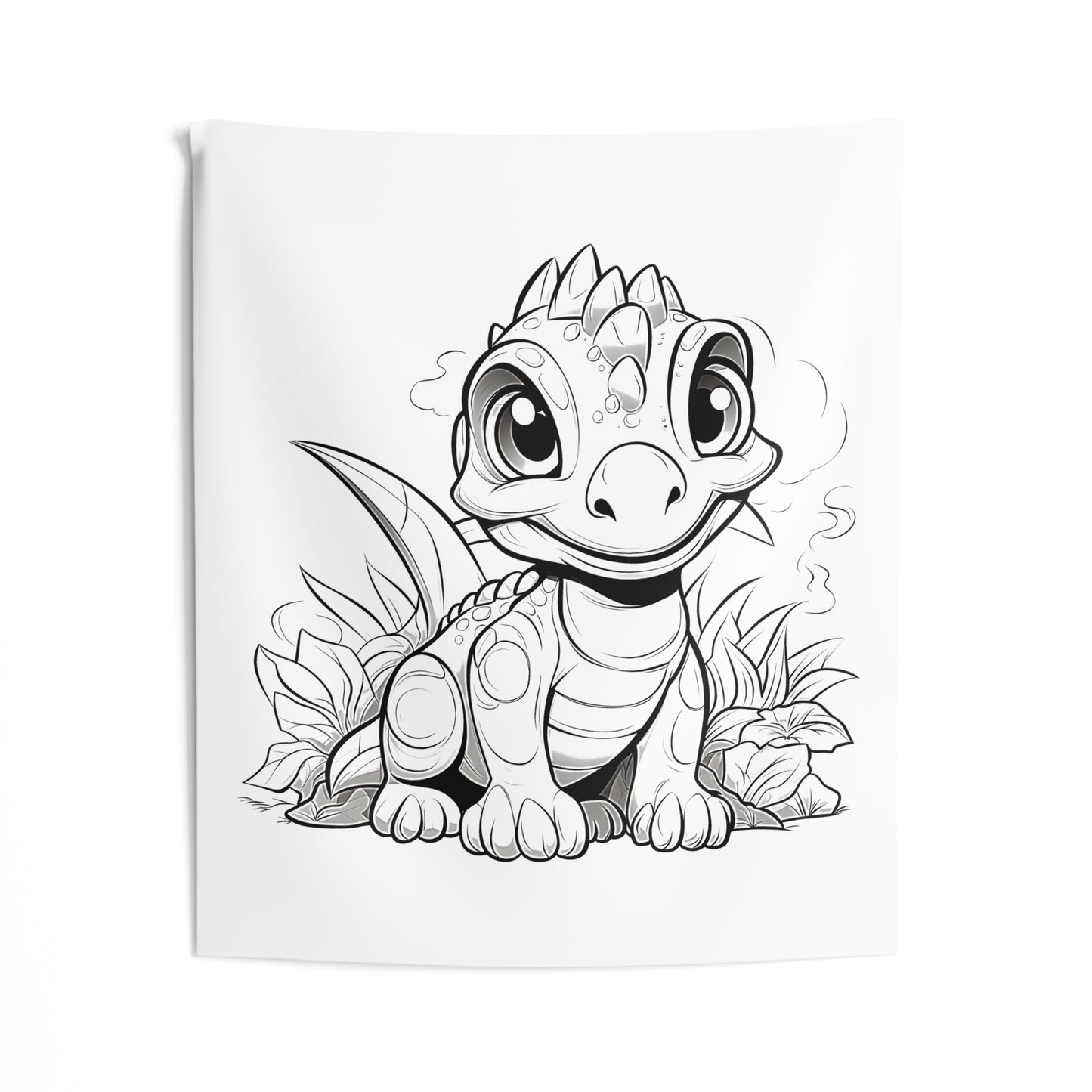 Indoor Wall Tapestries Coloring Kit with 10 Fabric Markers - Baby Dinosaur