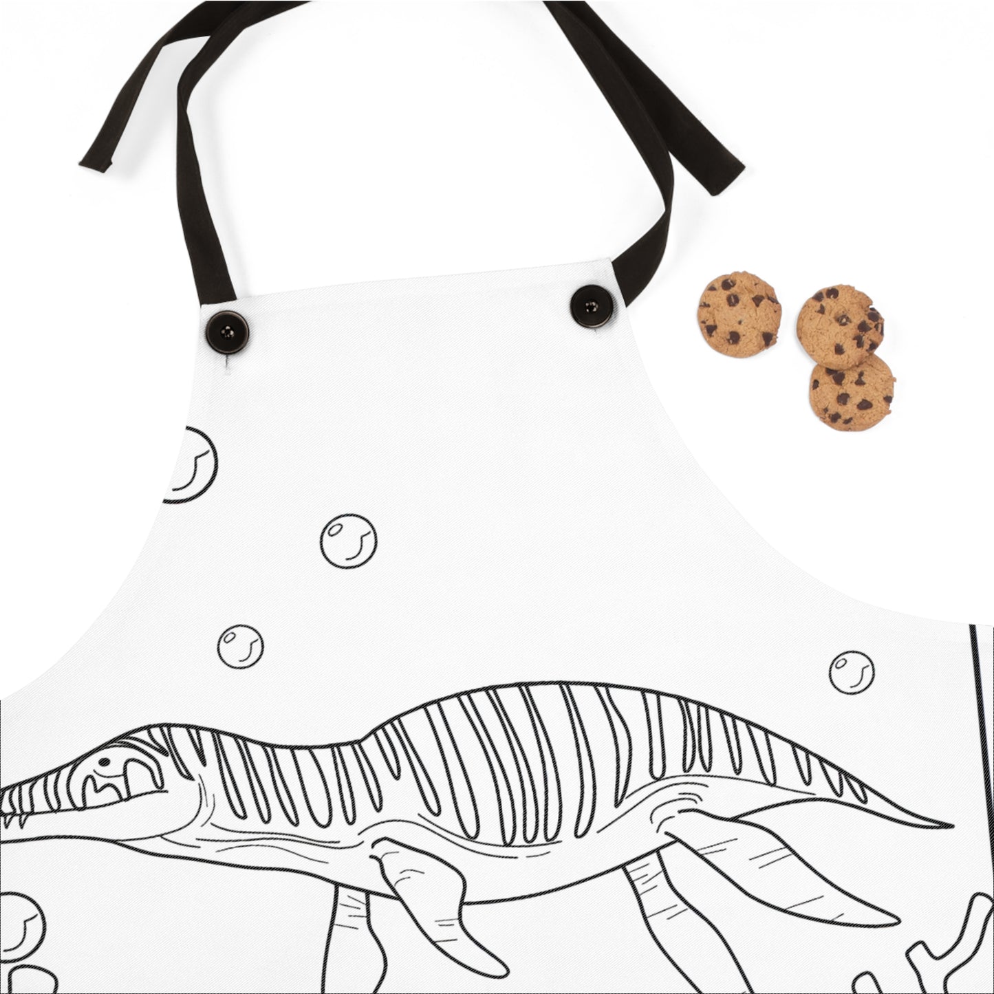 Apron Coloring Kit with 10 Fabric Markers - Marine Dinosaur