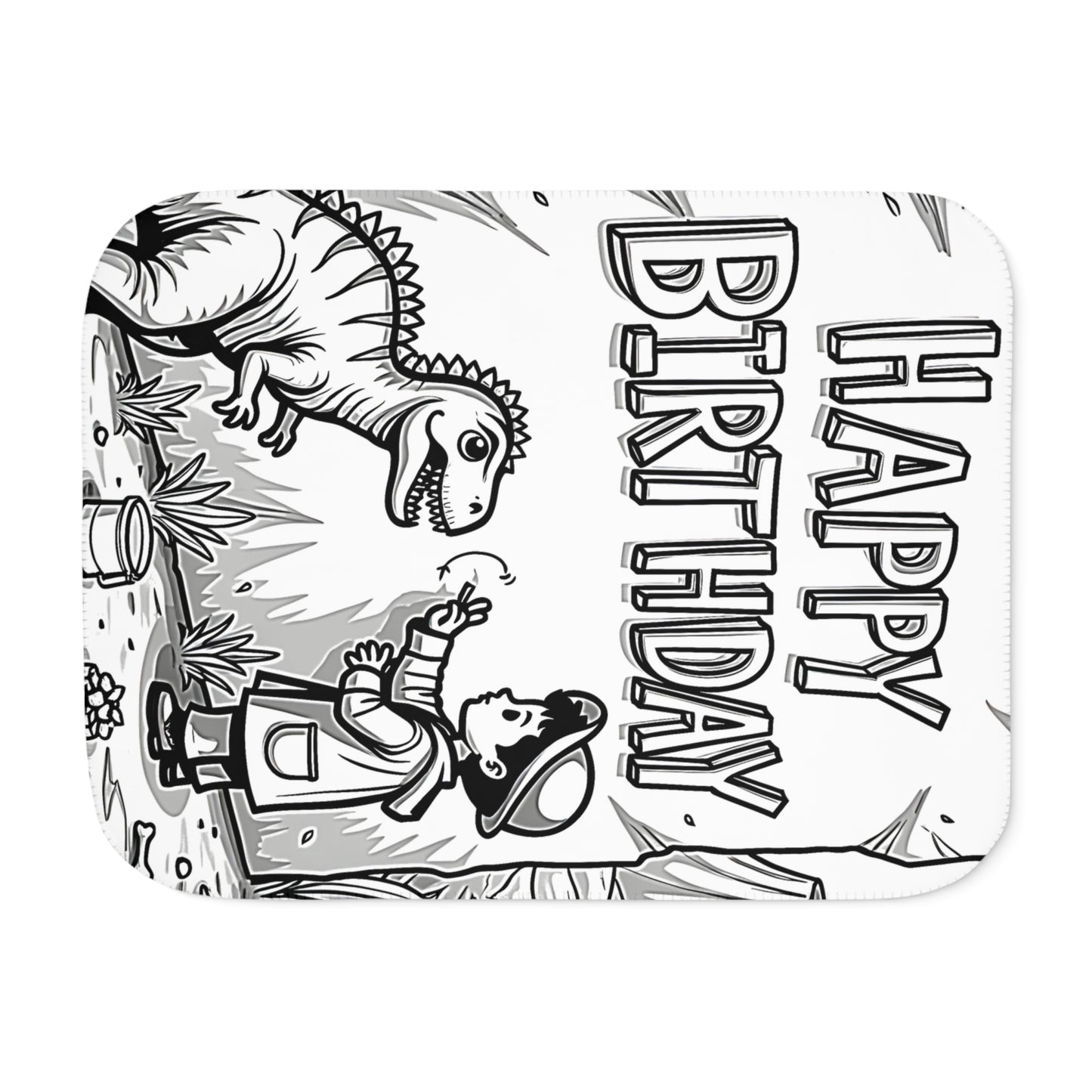 Blanket Coloring Kit with 10 Fabric Markers - Dinosaur Birthday