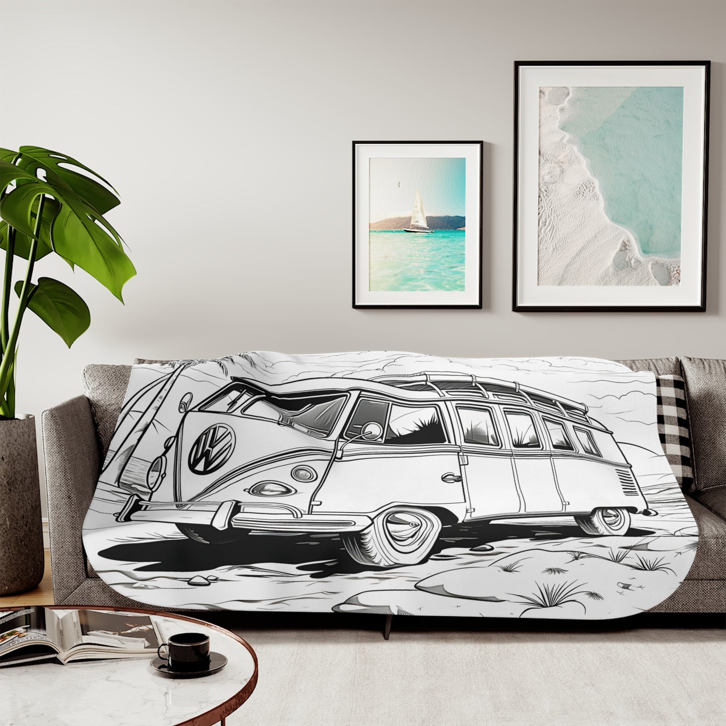 Blanket Coloring Kit with 10 Fabric Markers - VW Bus