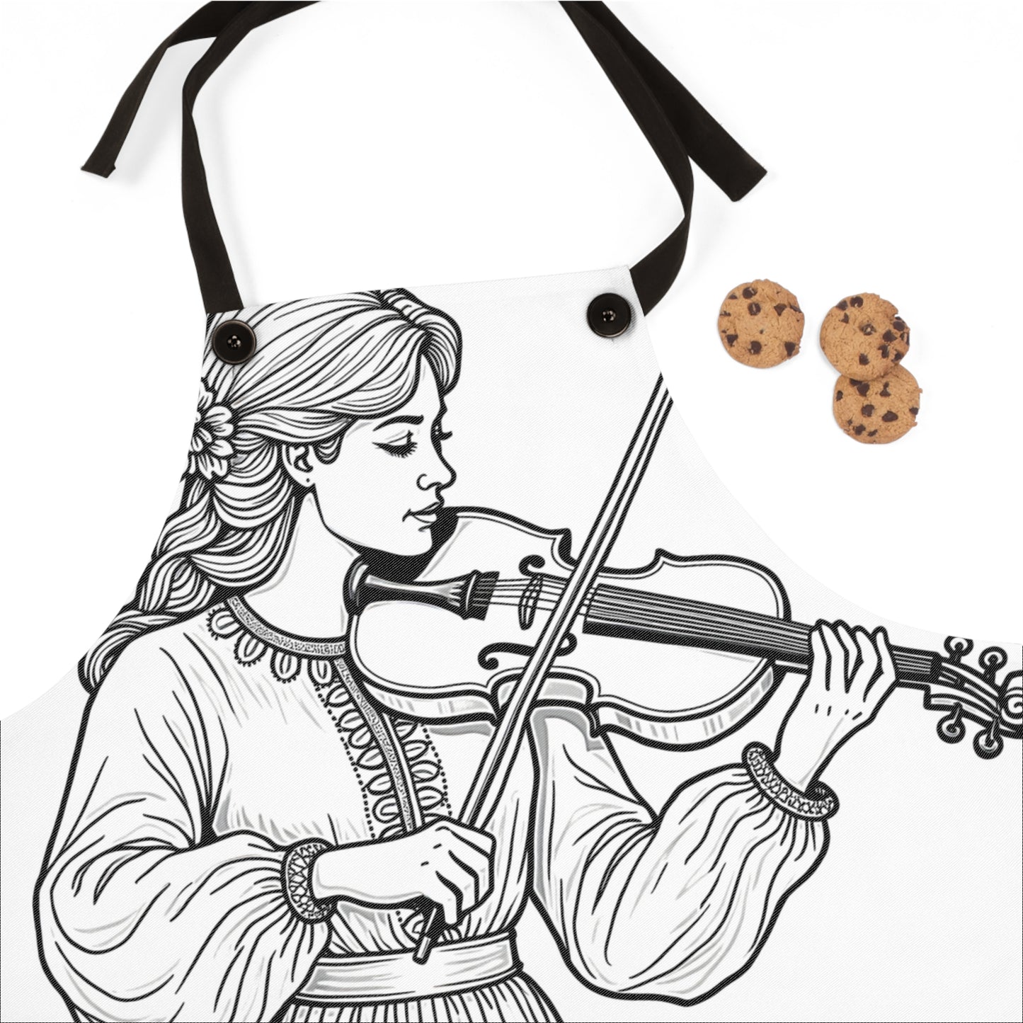 Apron Coloring Kit with 10 Fabric Markers - Violin Player