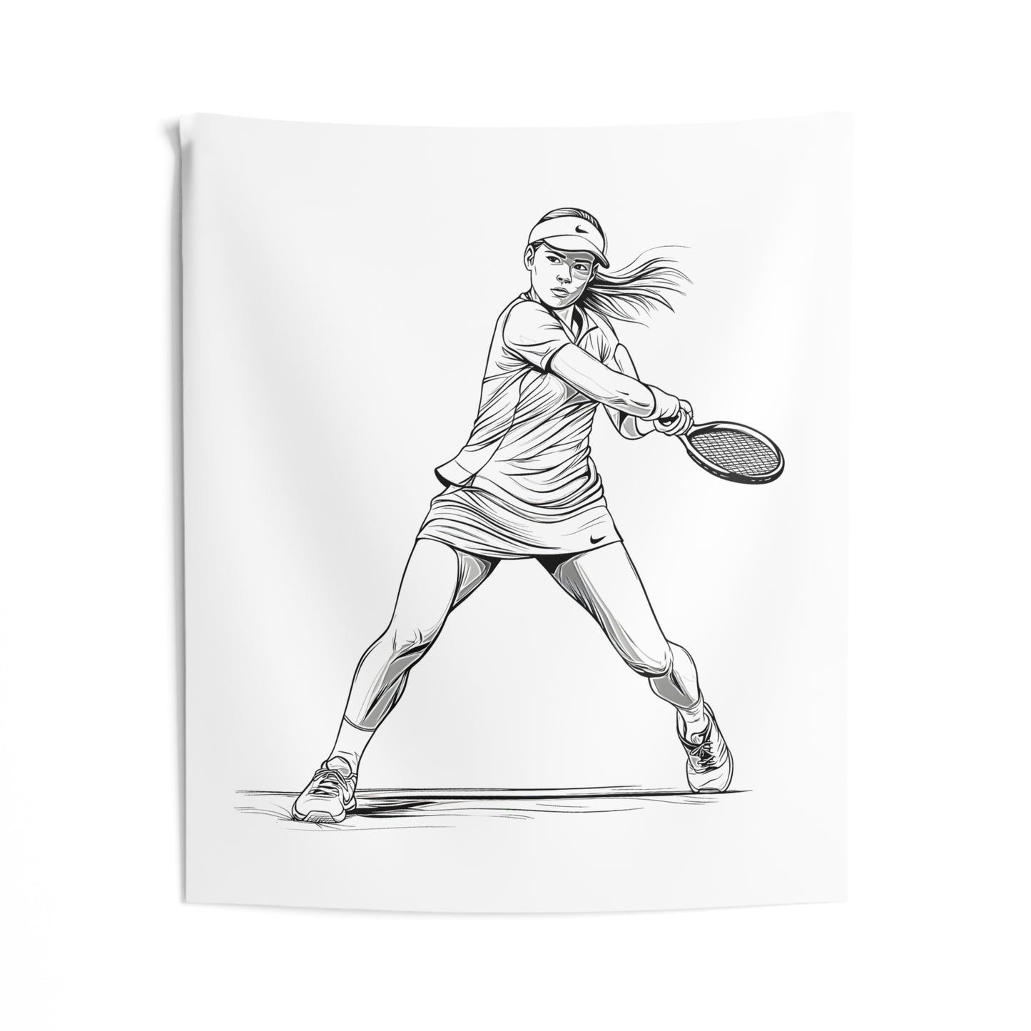 Indoor Wall Tapestries Coloring Kit with 10 Fabric Markers - Tennis