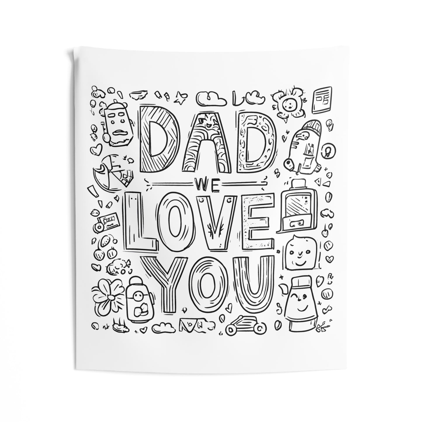 Indoor Wall Tapestries Coloring Kit with 10 Fabric Markers - Father's Day