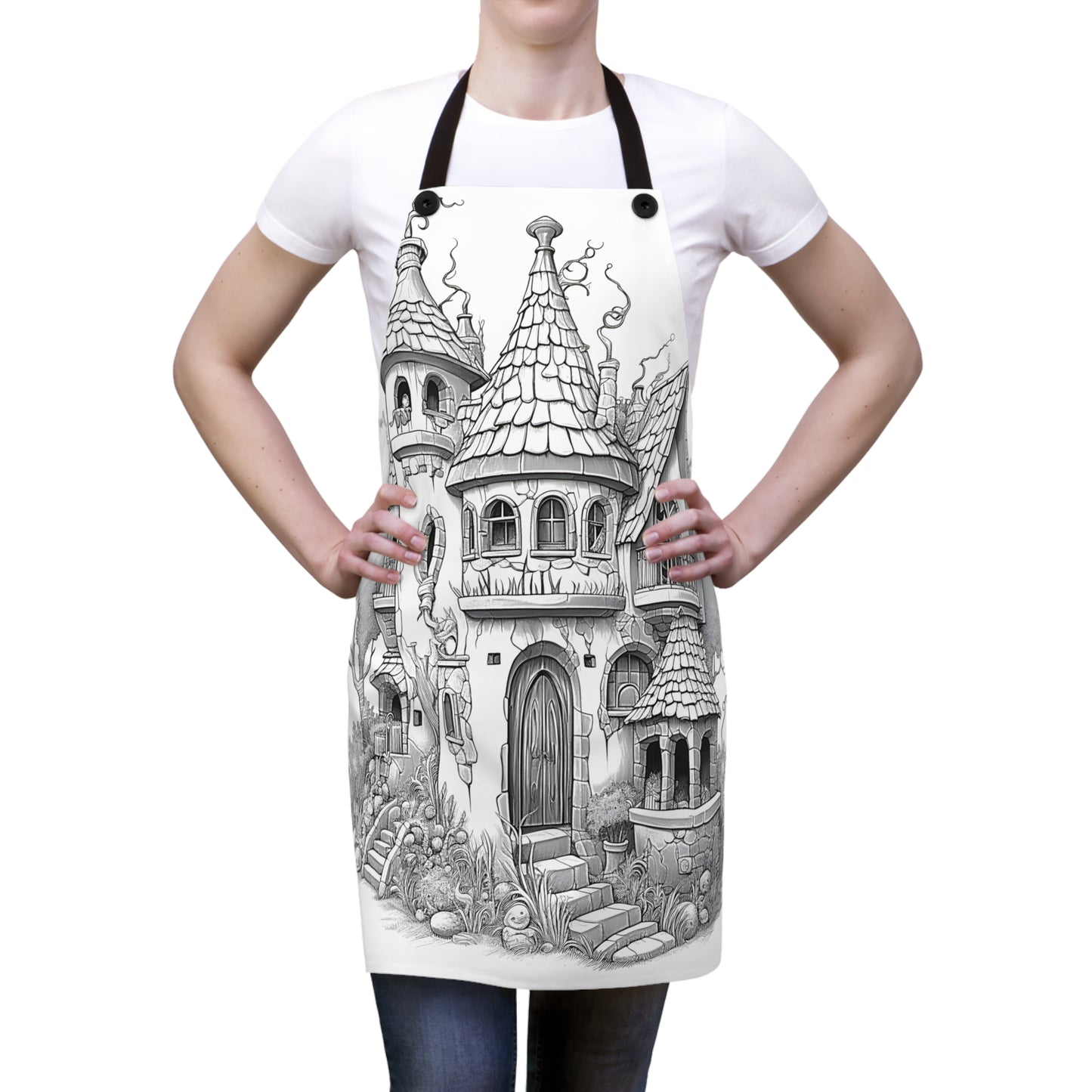 Apron Coloring Kit with 10 Fabric Markers - Whimsical Cottage