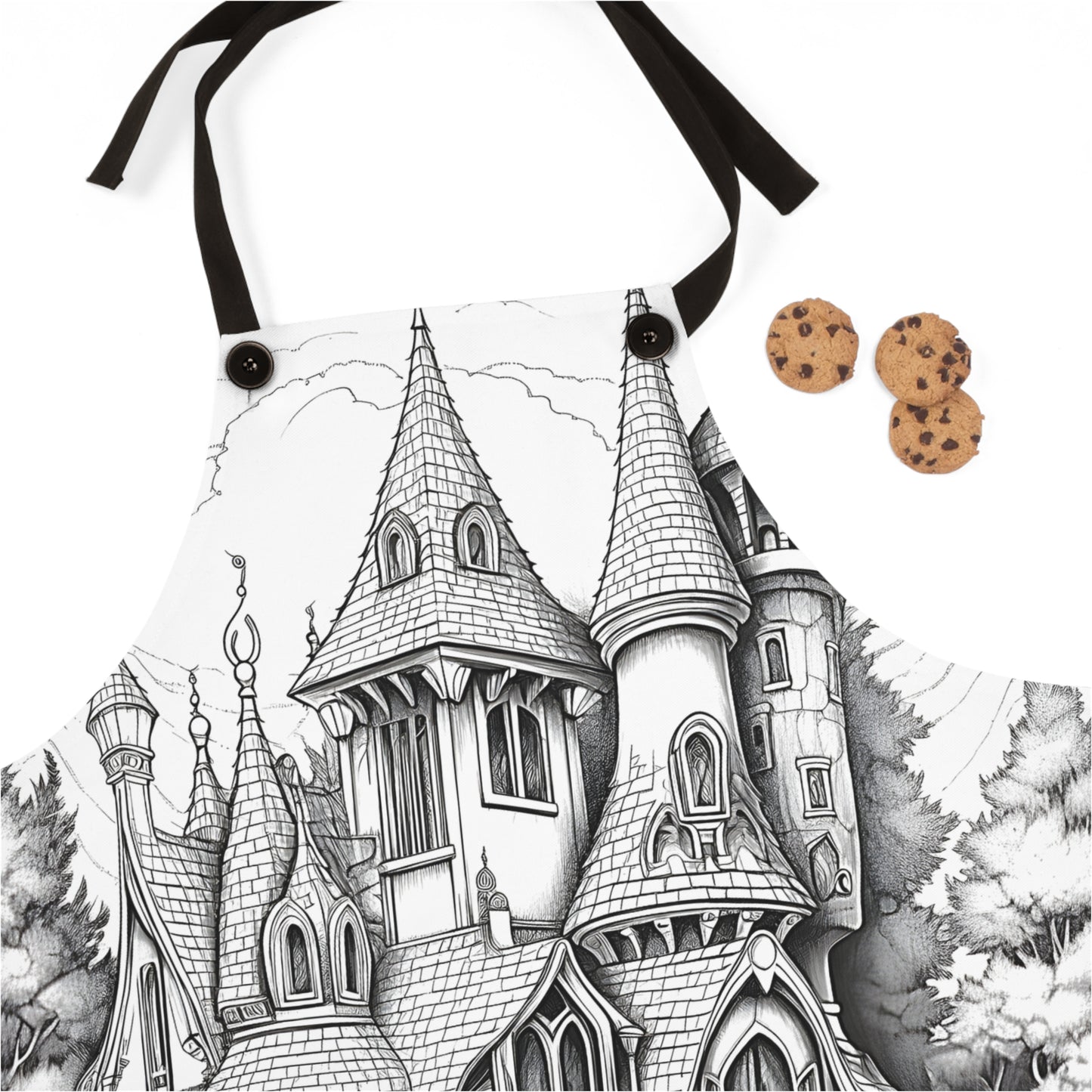 Apron Coloring Kit with 10 Fabric Markers - Fairy Tale Castle