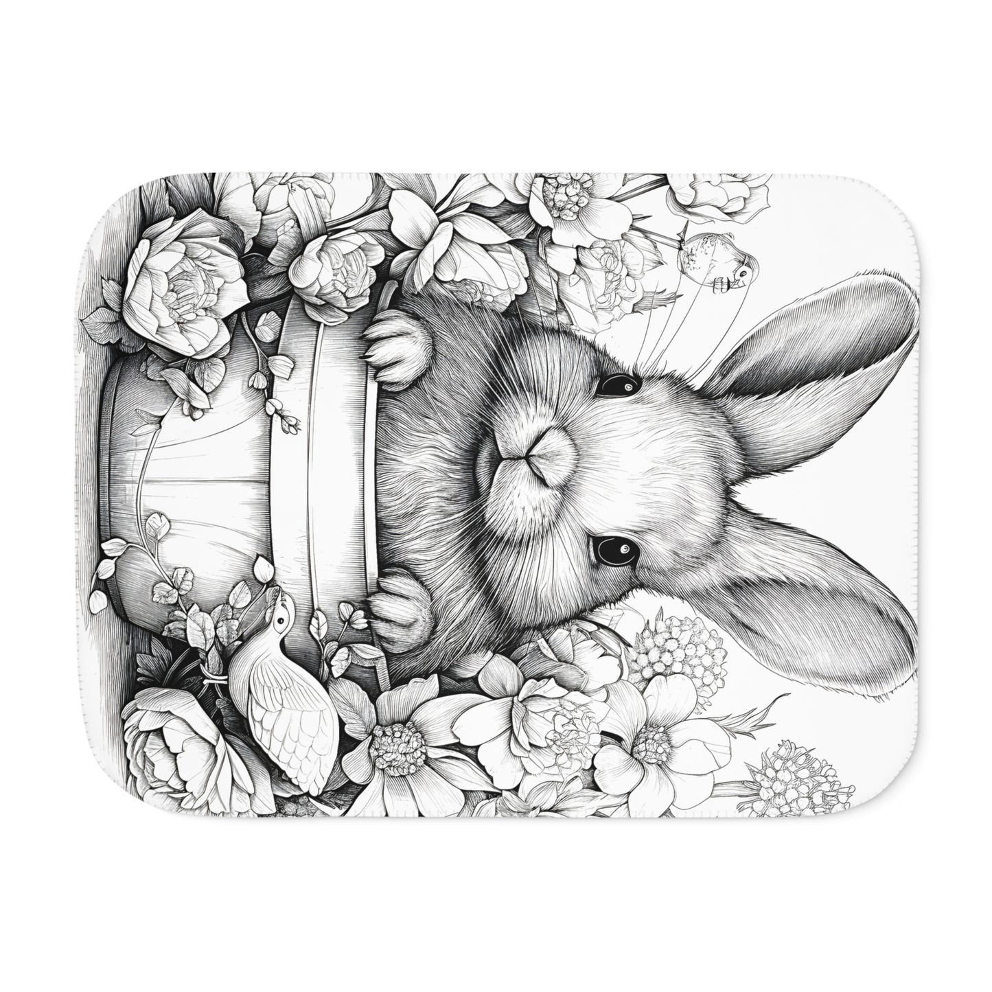 Blanket Coloring Kit with 10 Fabric Markers - Rabbit in Nature