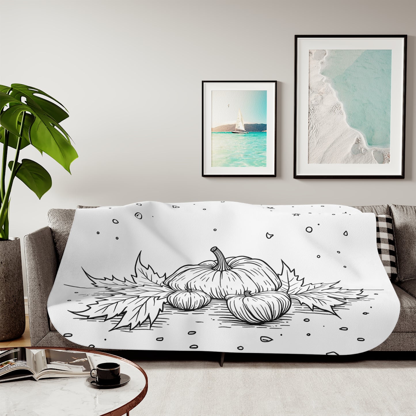 Blanket Coloring Kit with 10 Fabric Markers - Pumpkins