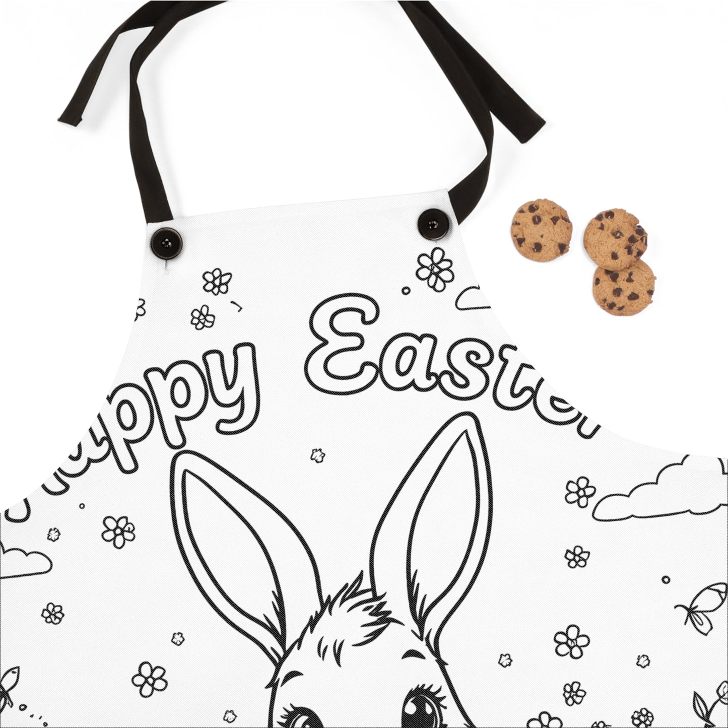 Apron Coloring Kit with 10 Fabric Markers - Easter Bunny