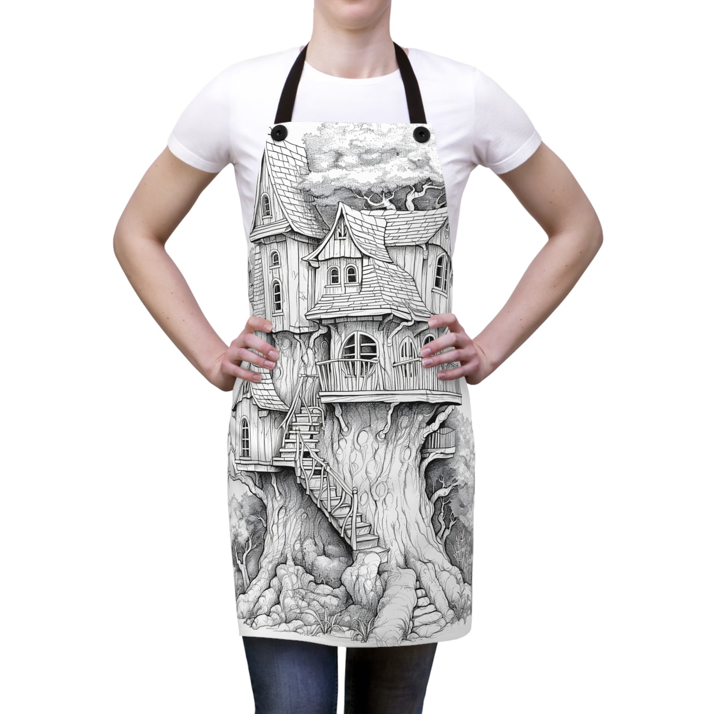 Apron Coloring Kit with 10 Fabric Markers - Tree House