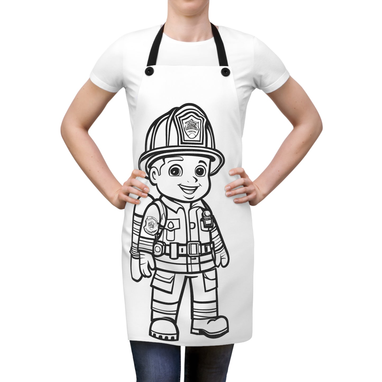 Apron Coloring Kit with 10 Fabric Markers - Firefighter