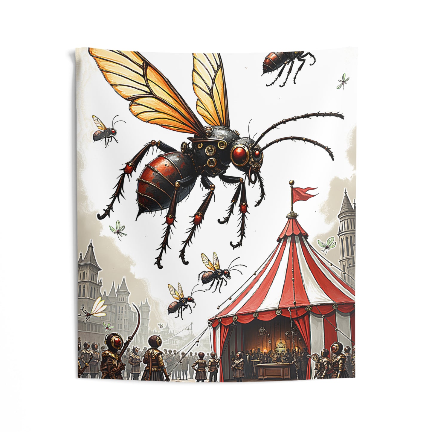 Indoor Wall Tapestries Colorful Graphic Design - Steampunk Insects