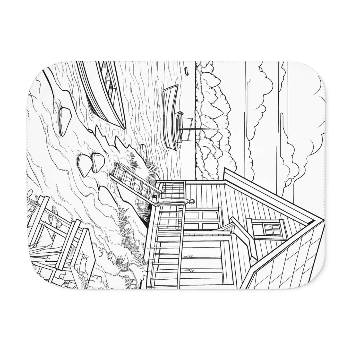 Blanket Coloring Kit with 10 Fabric Markers - Lake House