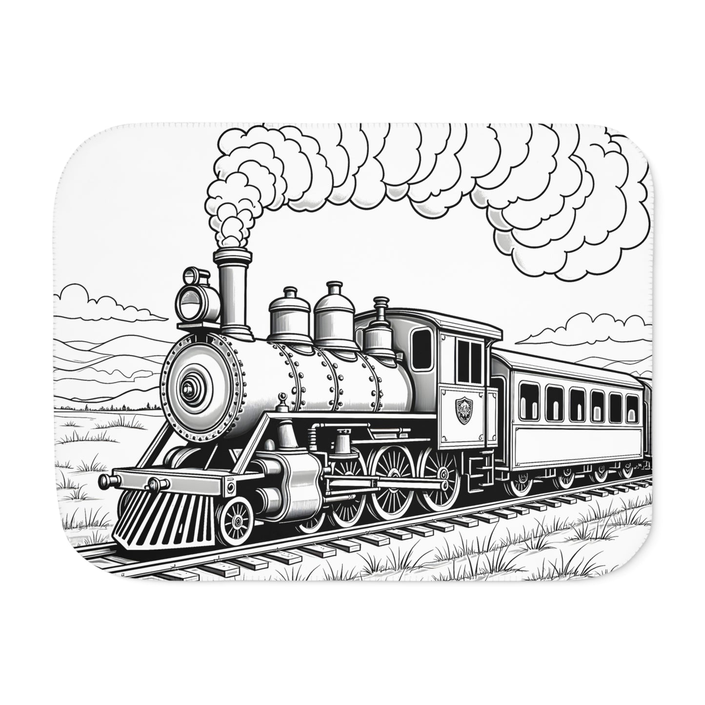 Blanket Coloring Kit with 10 Fabric Markers - Steam Locomotive