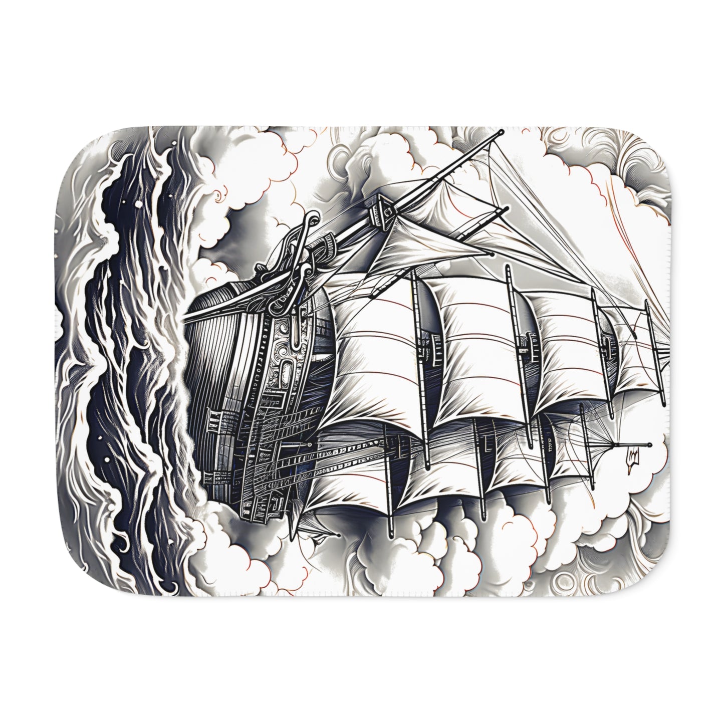 Blanket Coloring Kit with 10 Fabric Markers - Sailing Ship