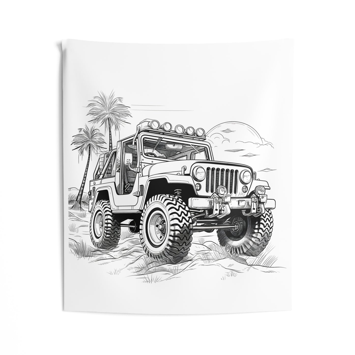 Indoor Wall Tapestries Coloring Kit with 10 Fabric Markers - Jeep