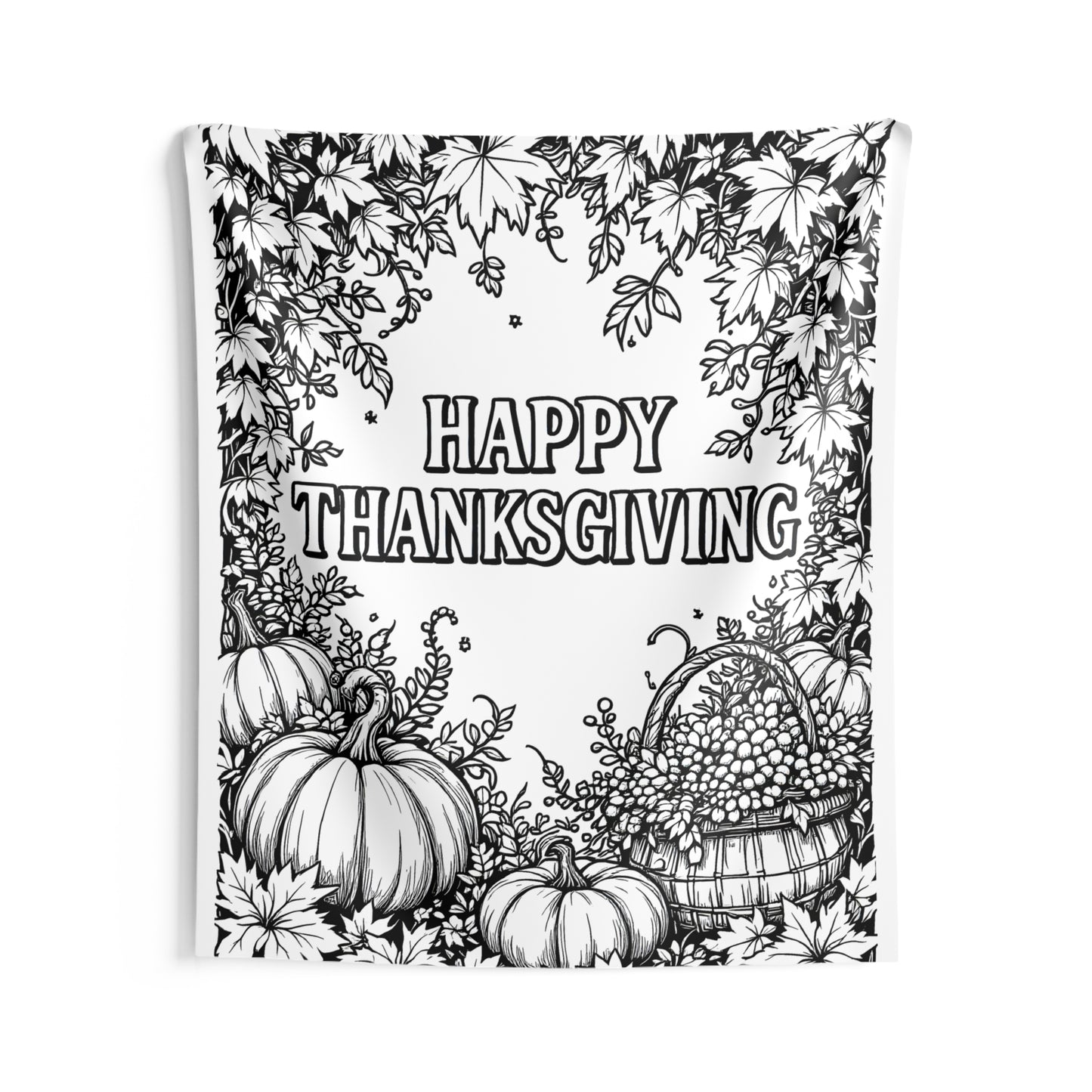 Indoor Wall Tapestries Coloring Kit with 10 Fabric Markers - Pumpkin and Harvest