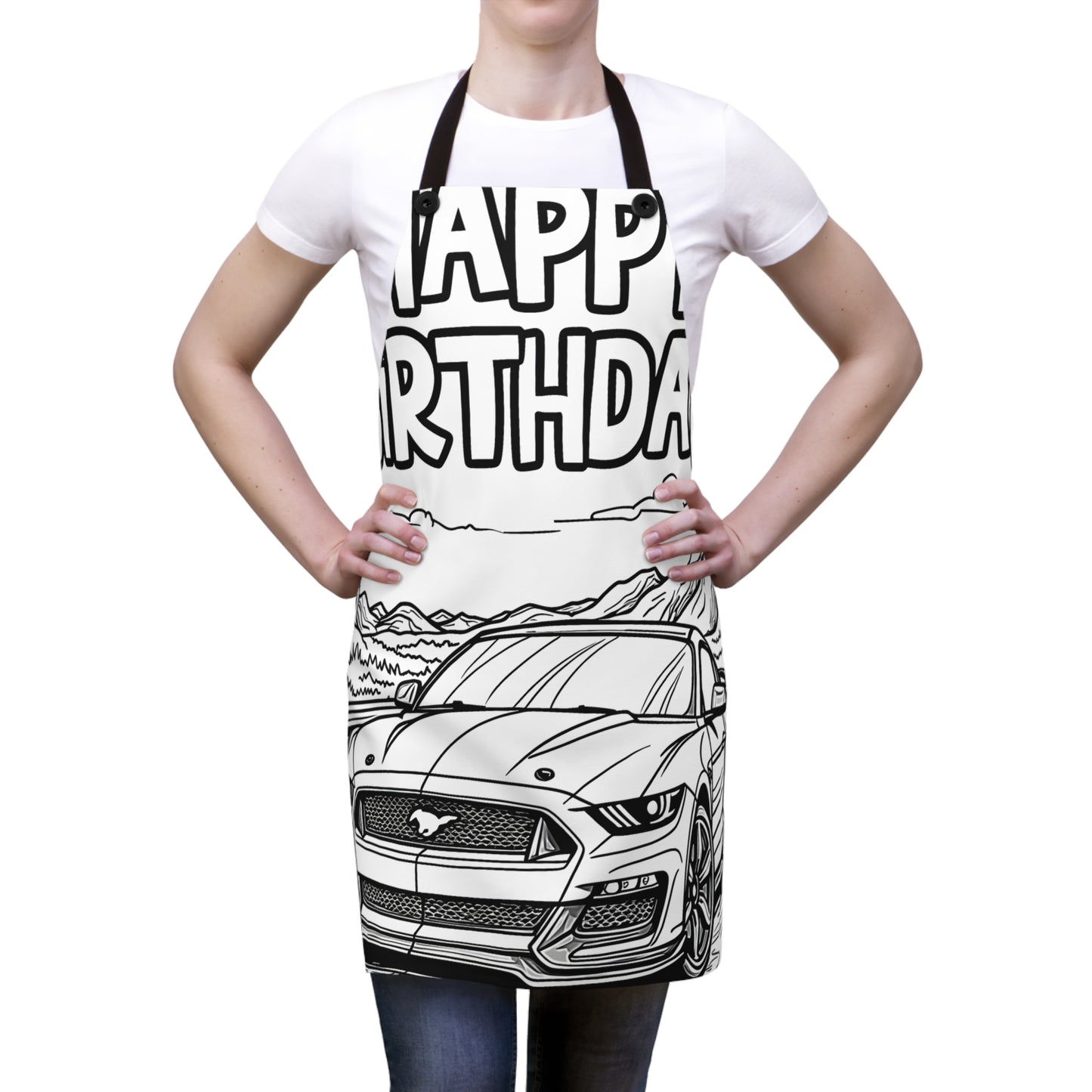 Apron Coloring Kit with 10 Fabric Markers - Sports Car