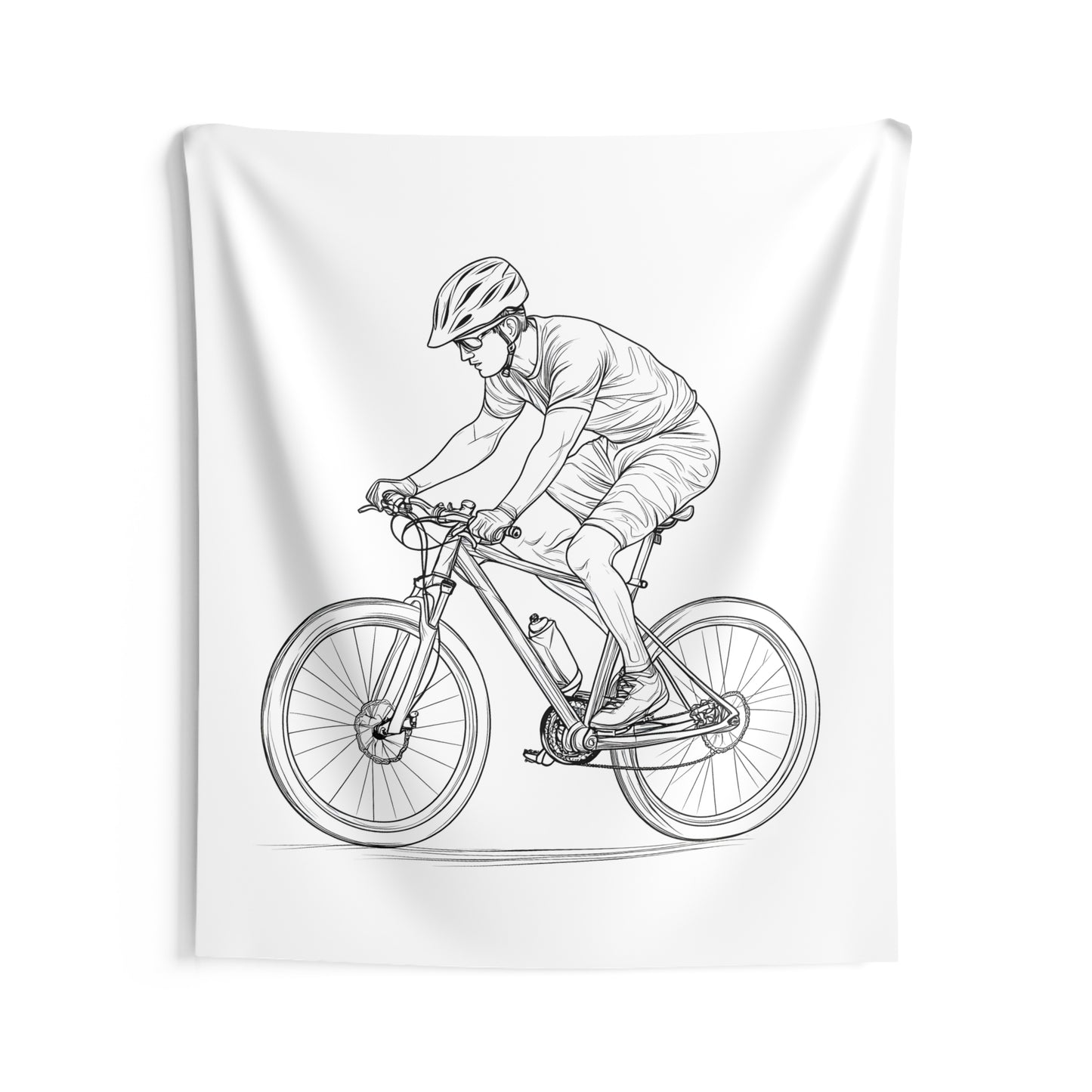 Indoor Wall Tapestries Coloring Kit with 10 Fabric Markers - Mountain Biking