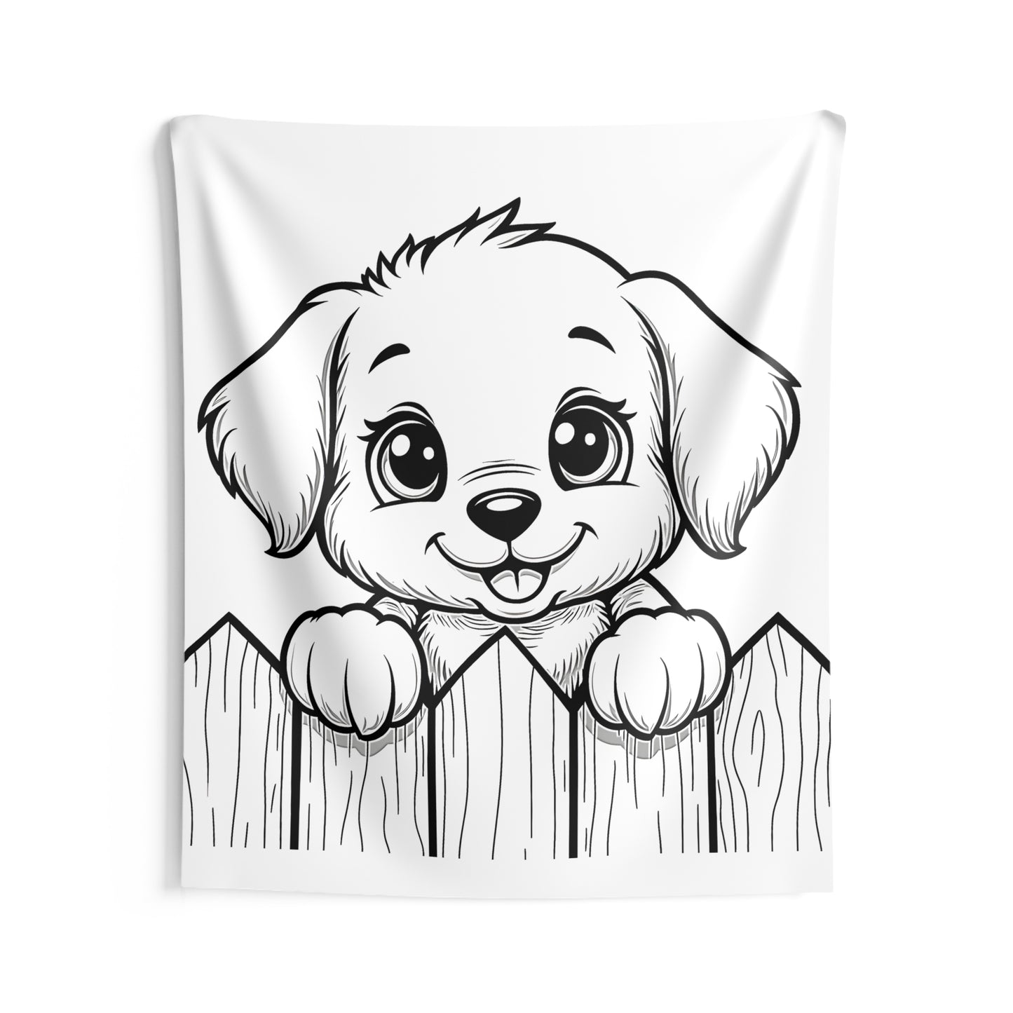 Indoor Wall Tapestries Coloring Kit with 10 Fabric Markers - Puppy