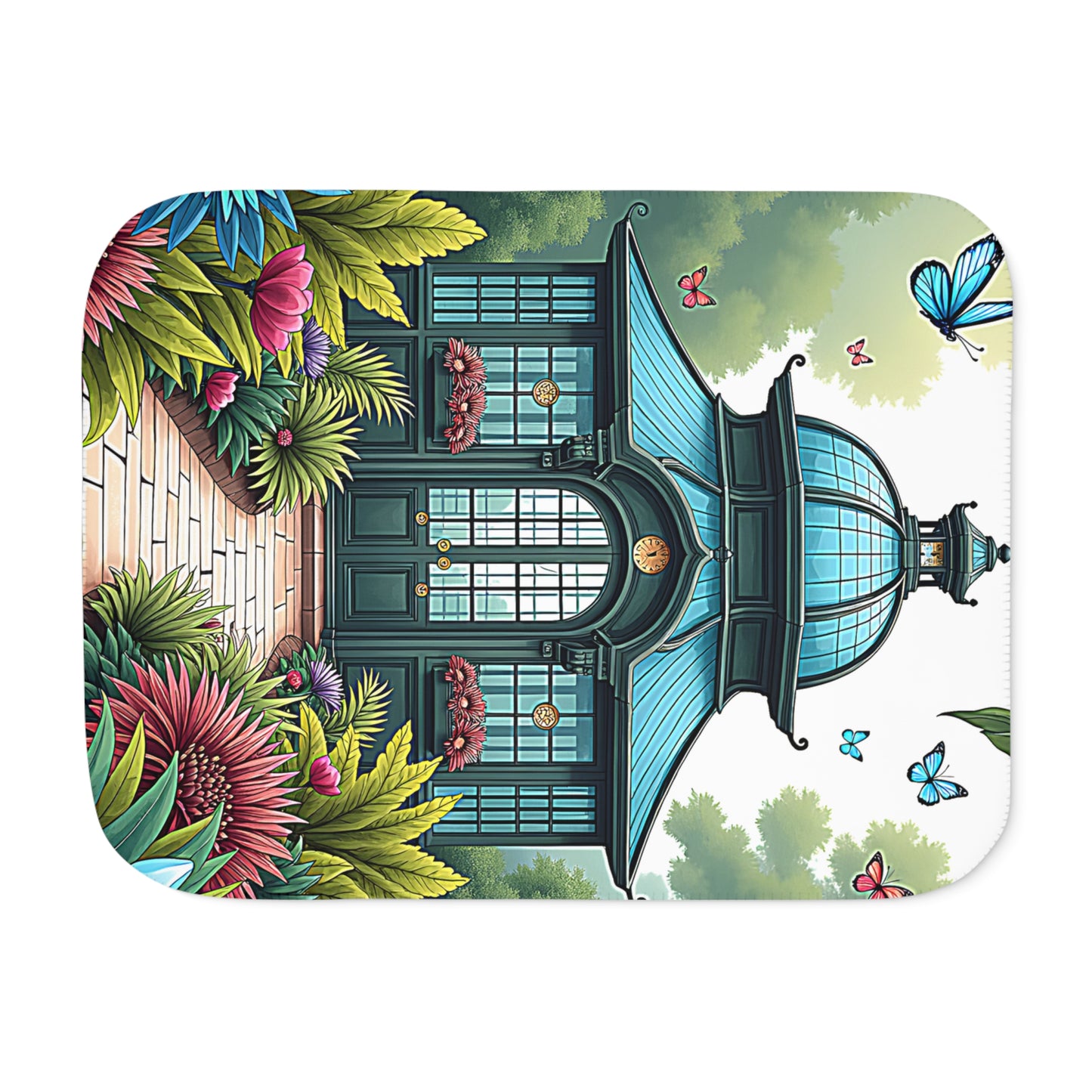 Blanket Colorful Graphic Design - Butterflies and Pavilion