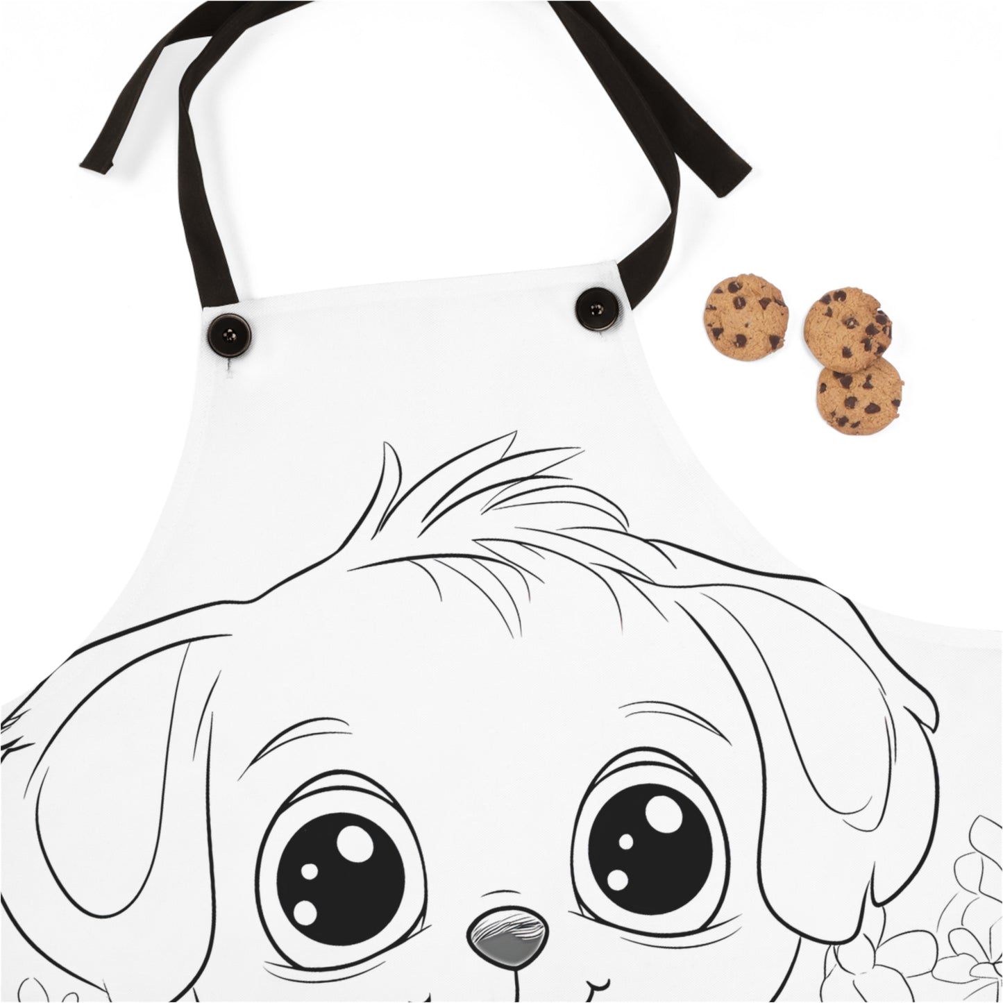 Apron Coloring Kit with 10 Fabric Markers - Cute Puppy