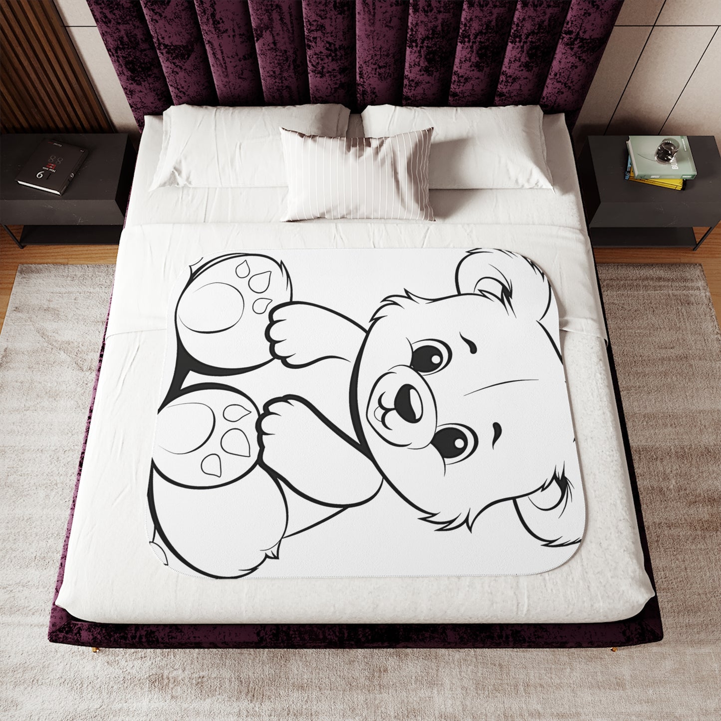 Blanket Coloring Kit with 10 Fabric Markers - Cute Bear