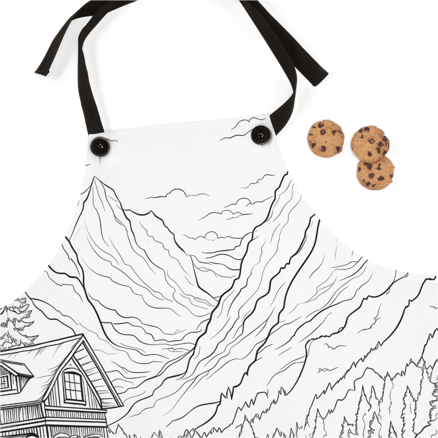 Apron Coloring Kit with 10 Fabric Markers - Mountain Cabin