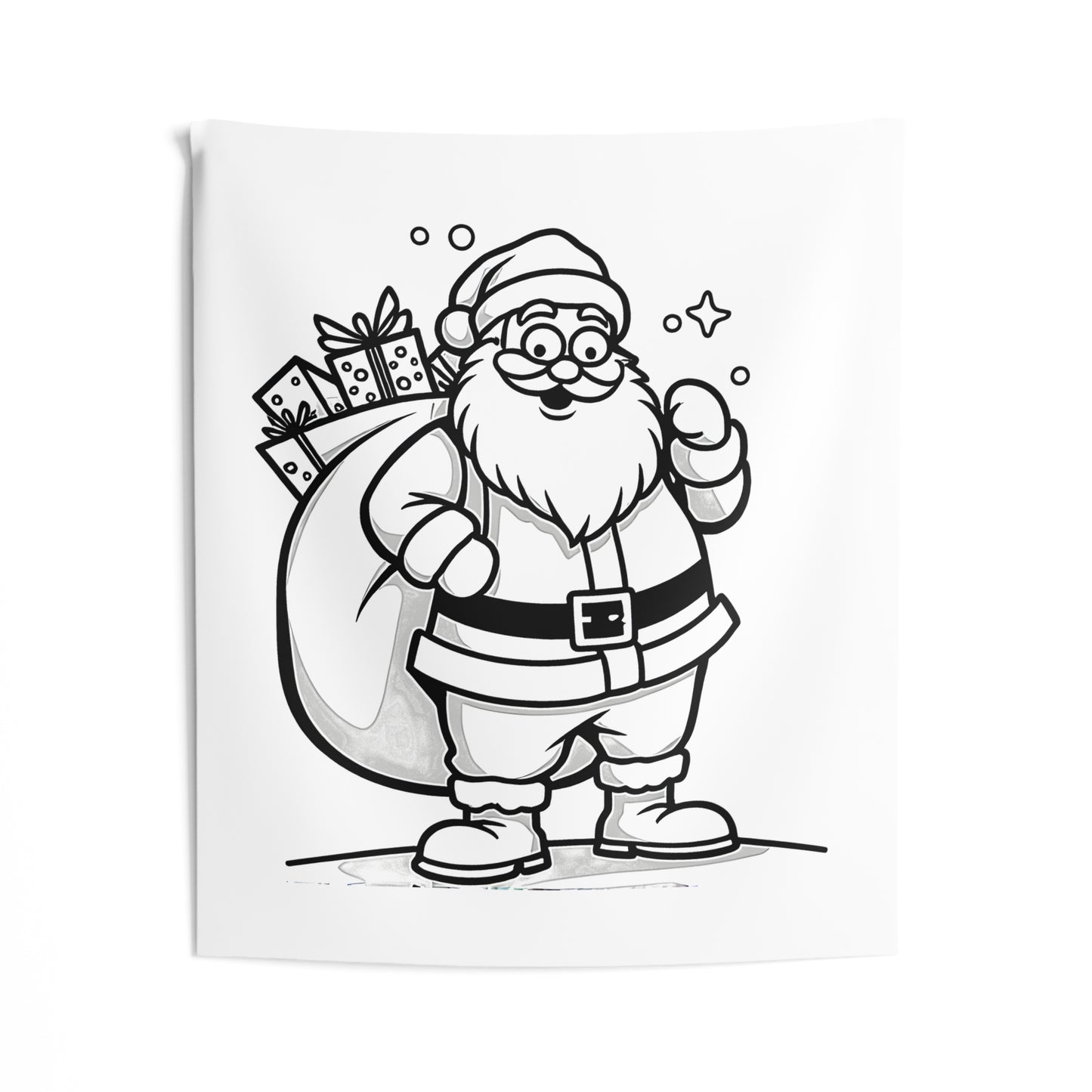 Indoor Wall Tapestries Coloring Kit with 10 Fabric Markers - Santa Claus