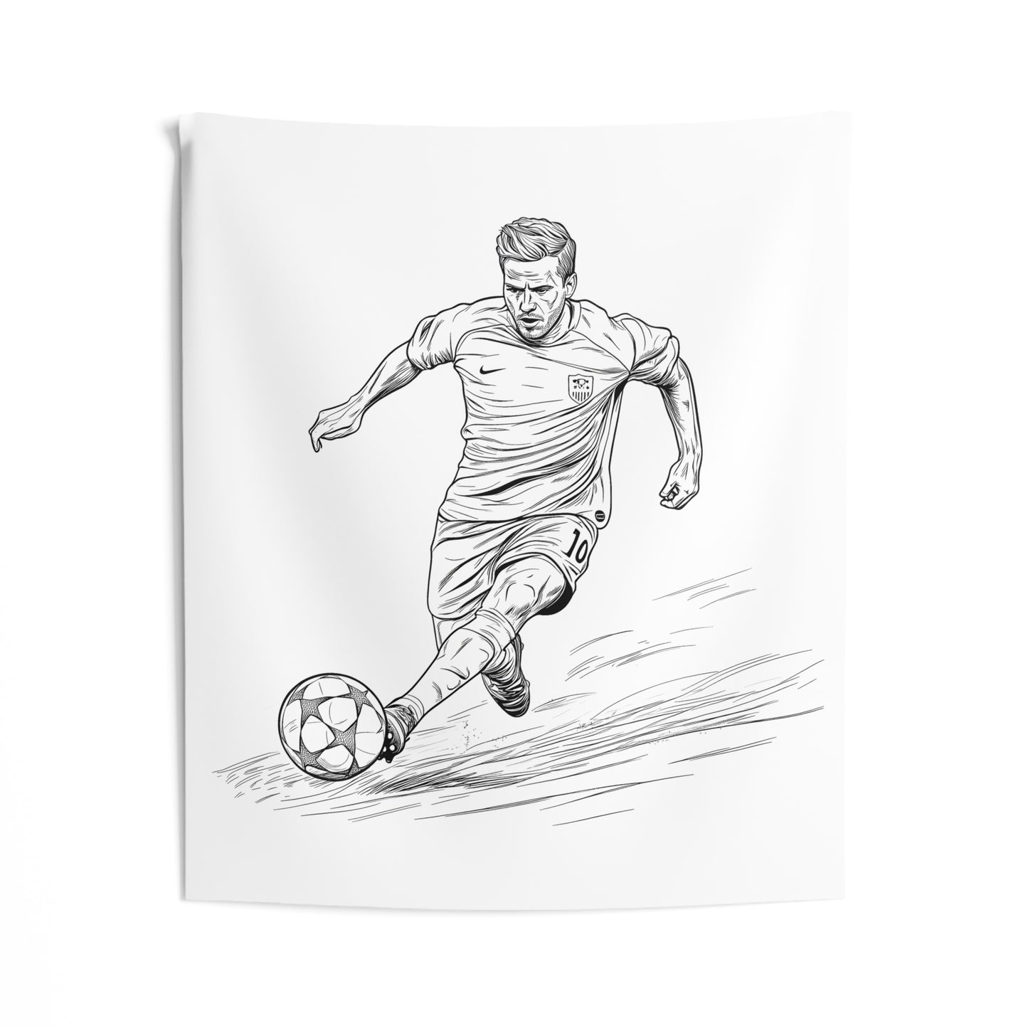 Indoor Wall Tapestries Coloring Kit with 10 Fabric Markers - Soccer Player