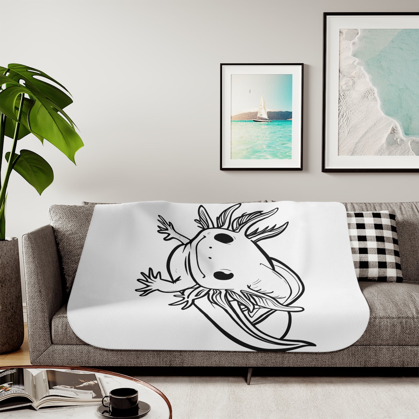 Blanket Coloring Kit with 10 Fabric Markers - Axolotl