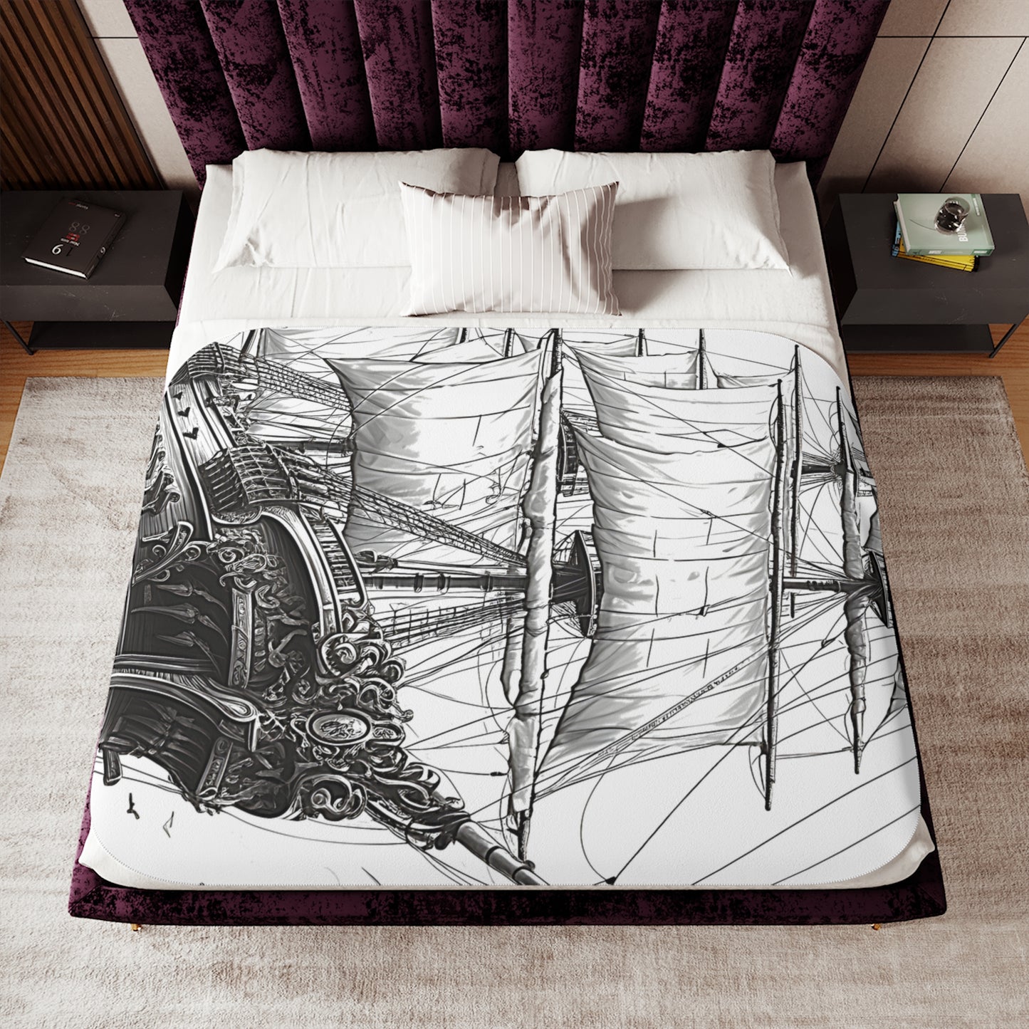 Blanket Coloring Kit with 10 Fabric Markers - Pirate Ship