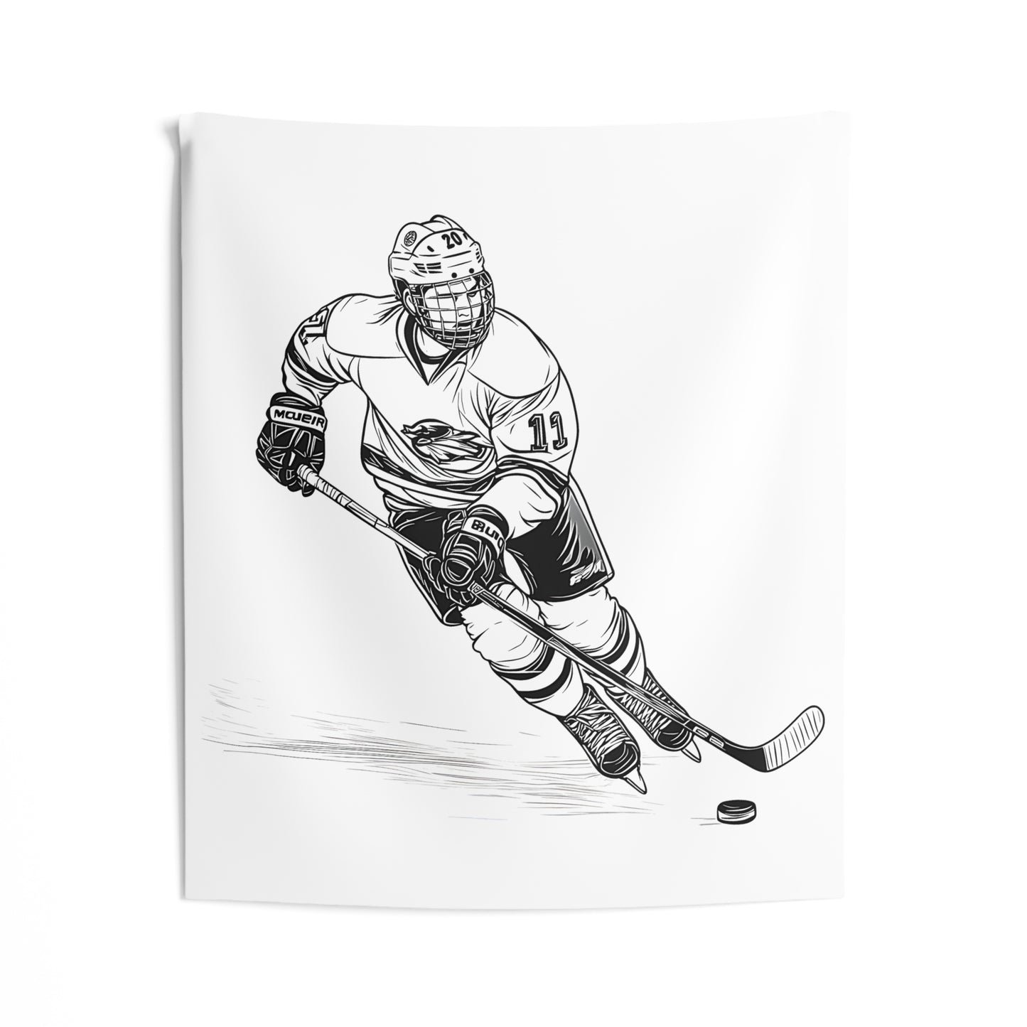 Indoor Wall Tapestries Coloring Kit with 10 Fabric Markers - Ice Hockey Player