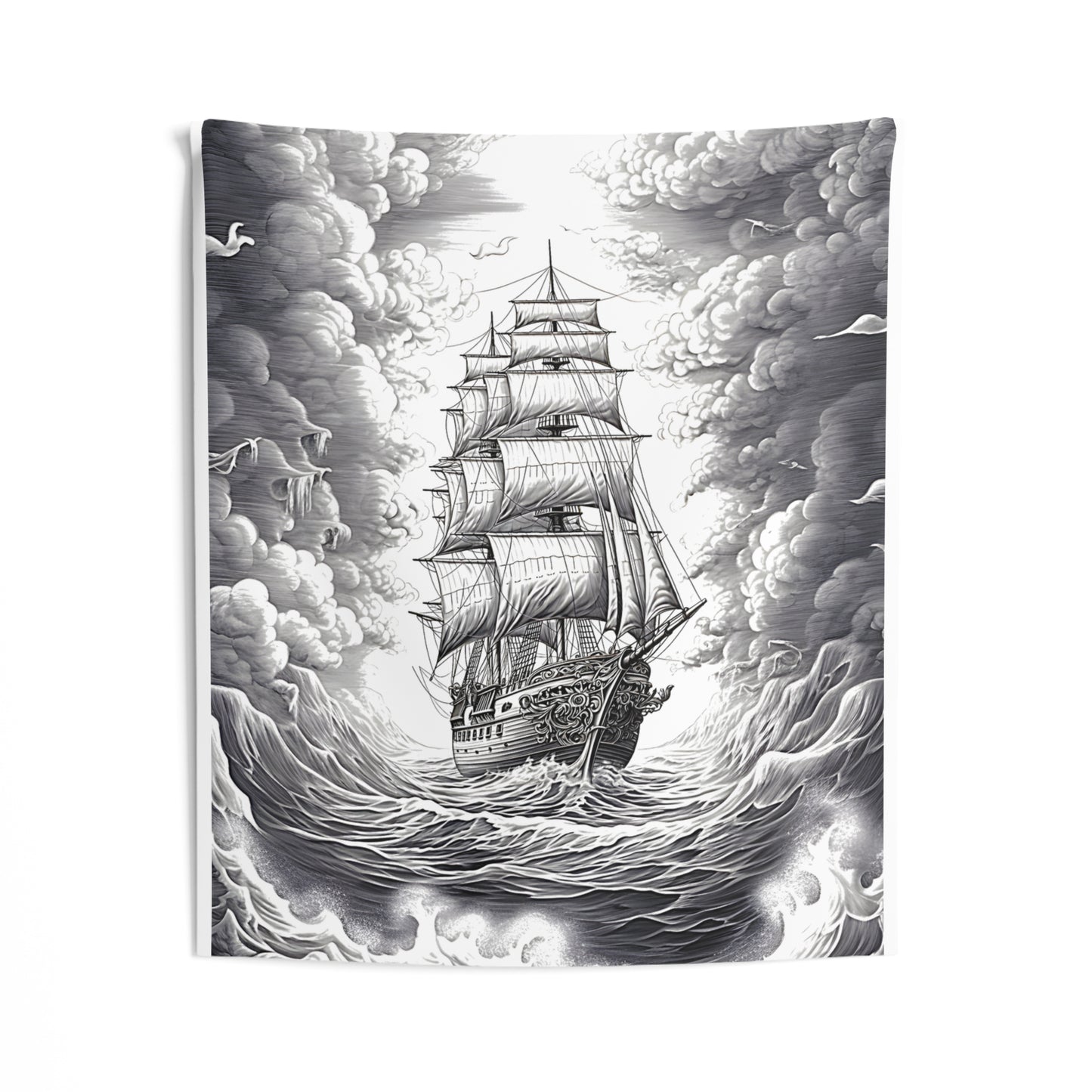 Indoor Wall Tapestries Coloring Kit with 10 Fabric Markers - Sailing Ship