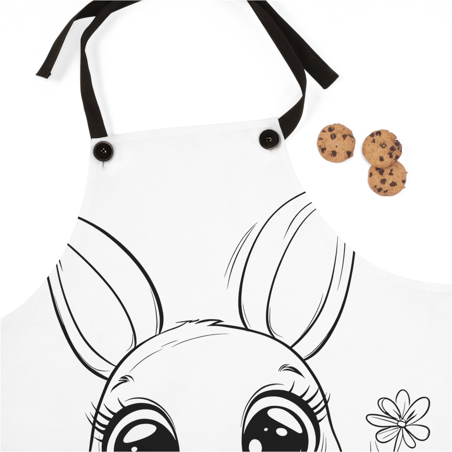 Apron Coloring Kit with 10 Fabric Markers - Cute Bunny