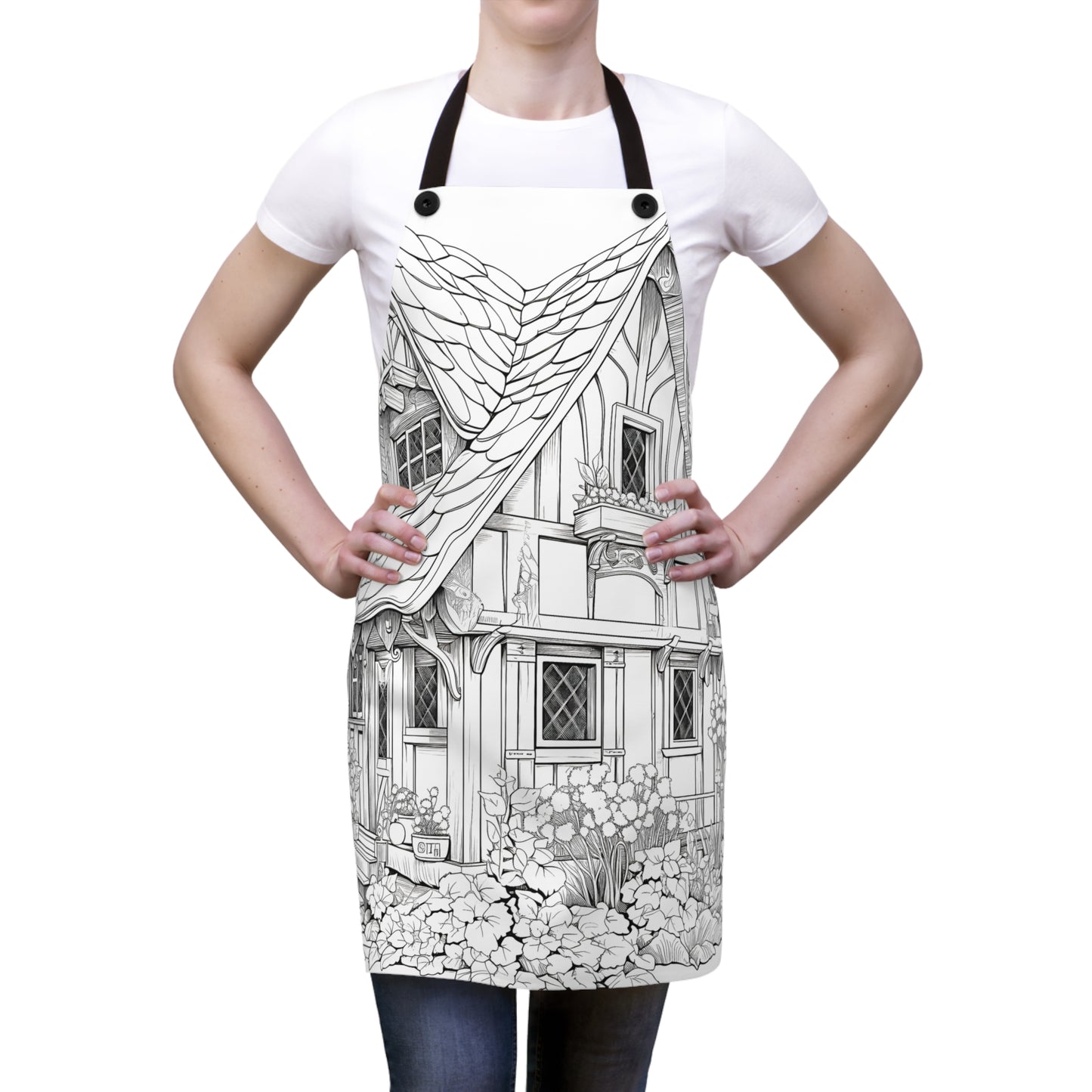 Apron Coloring Kit with 10 Fabric Markers - Cottage