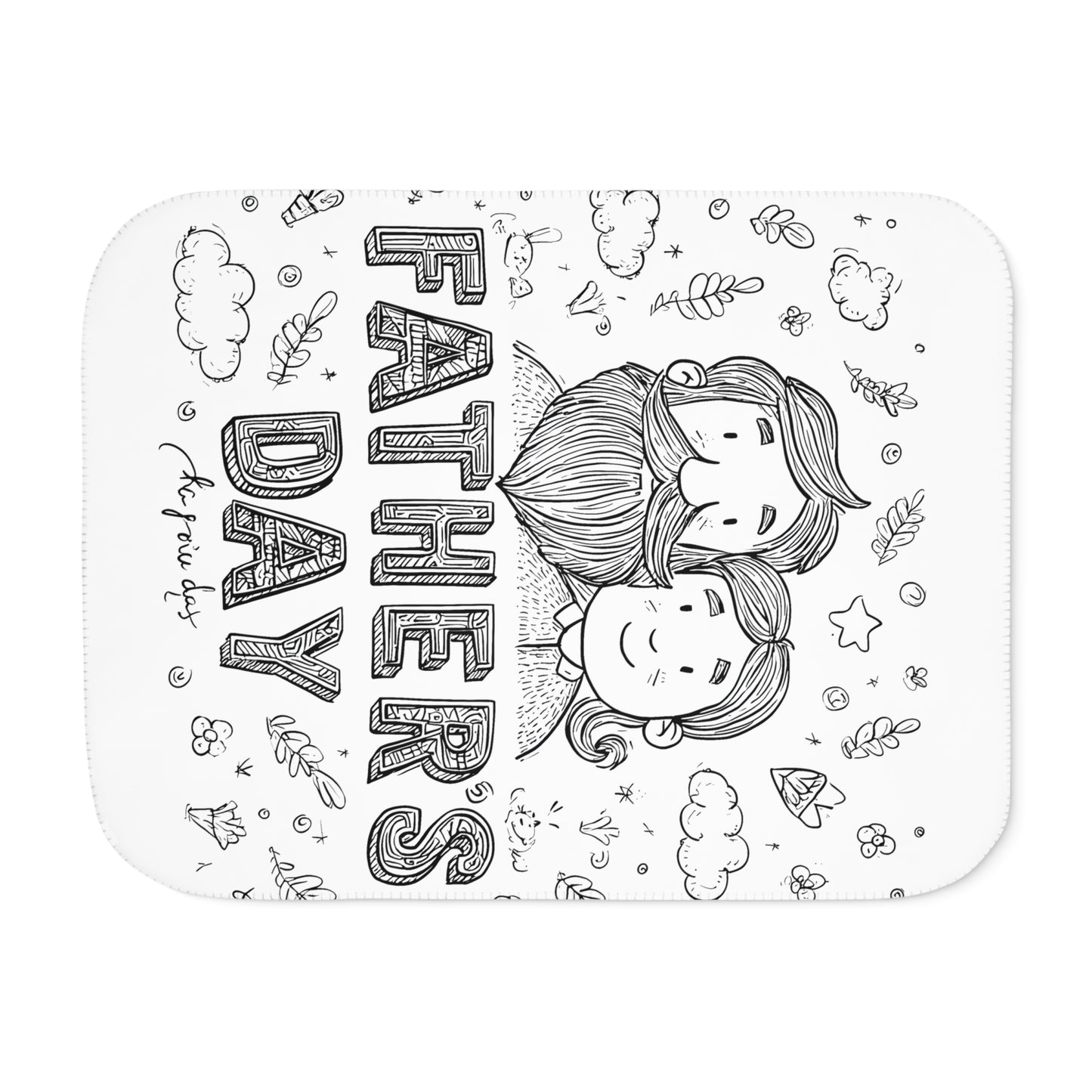 Blanket Coloring Kit with 10 Fabric Markers - Father and Child Drawing