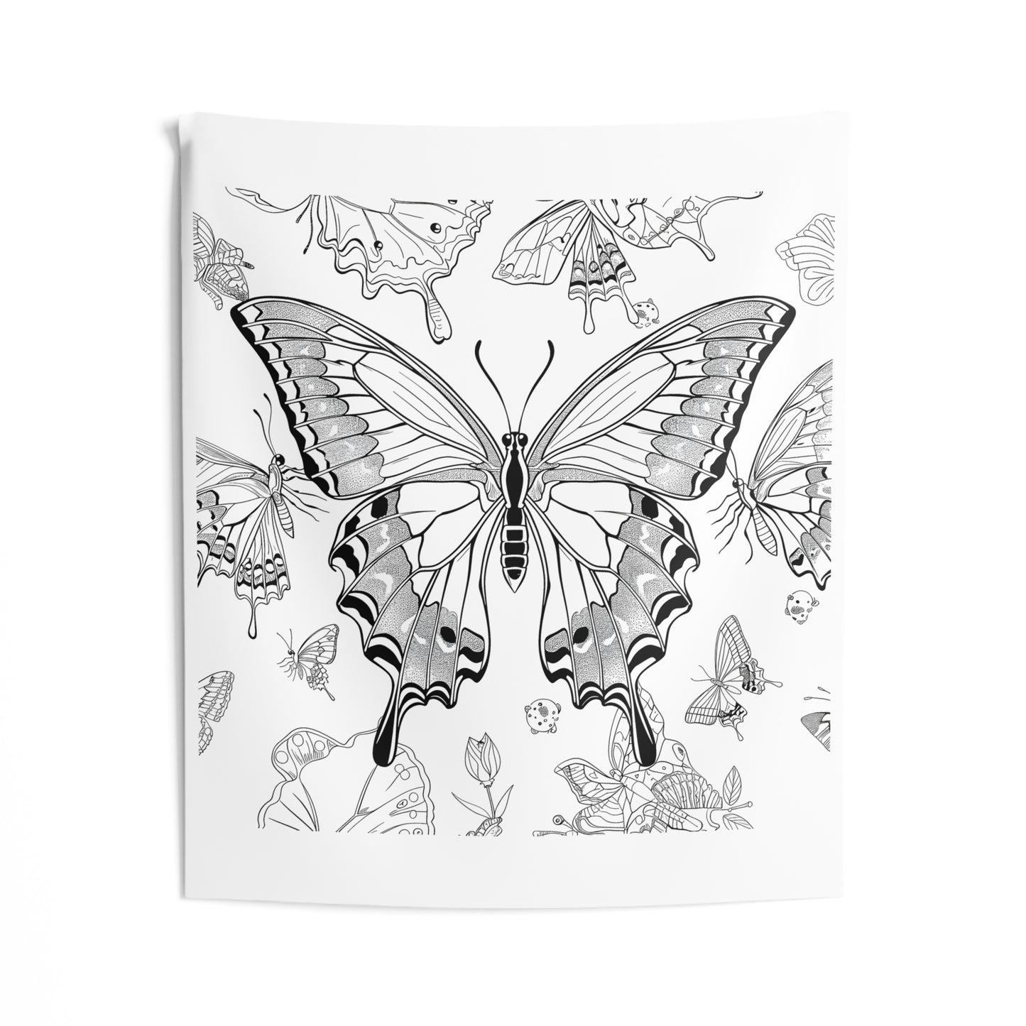 Indoor Wall Tapestries Coloring Kit with 10 Fabric Markers - Butterflies