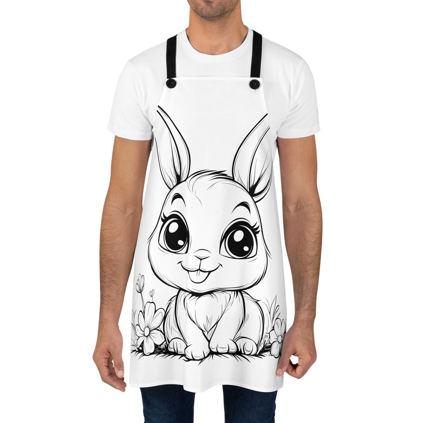 Apron Coloring Kit with 10 Fabric Markers - Cute Bunny