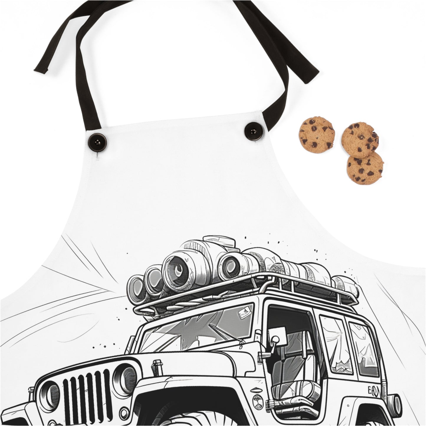 Apron Coloring Kit with 10 Fabric Markers - Off-Road SUV