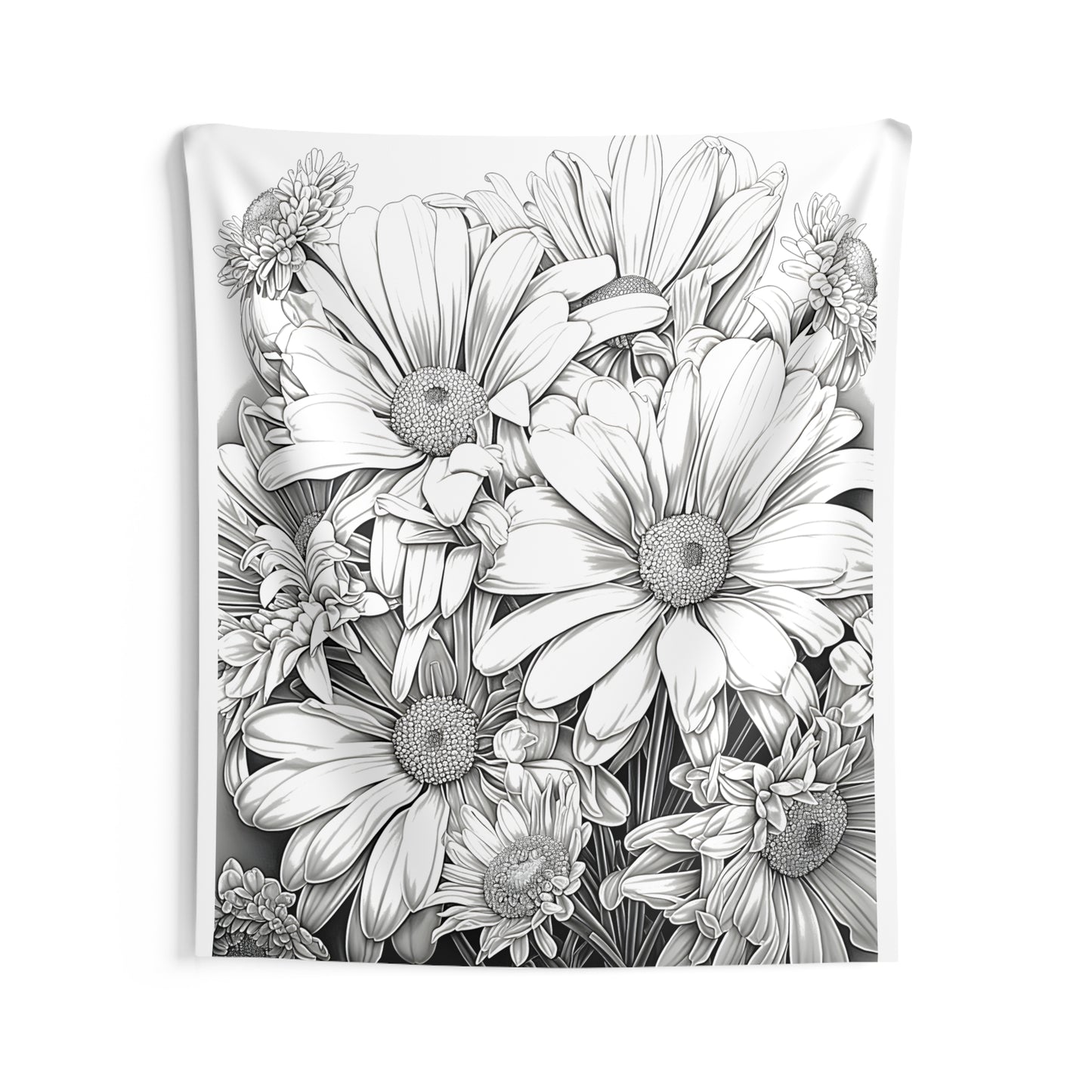 Indoor Wall Tapestries Coloring Kit with 10 Fabric Markers - Daisies