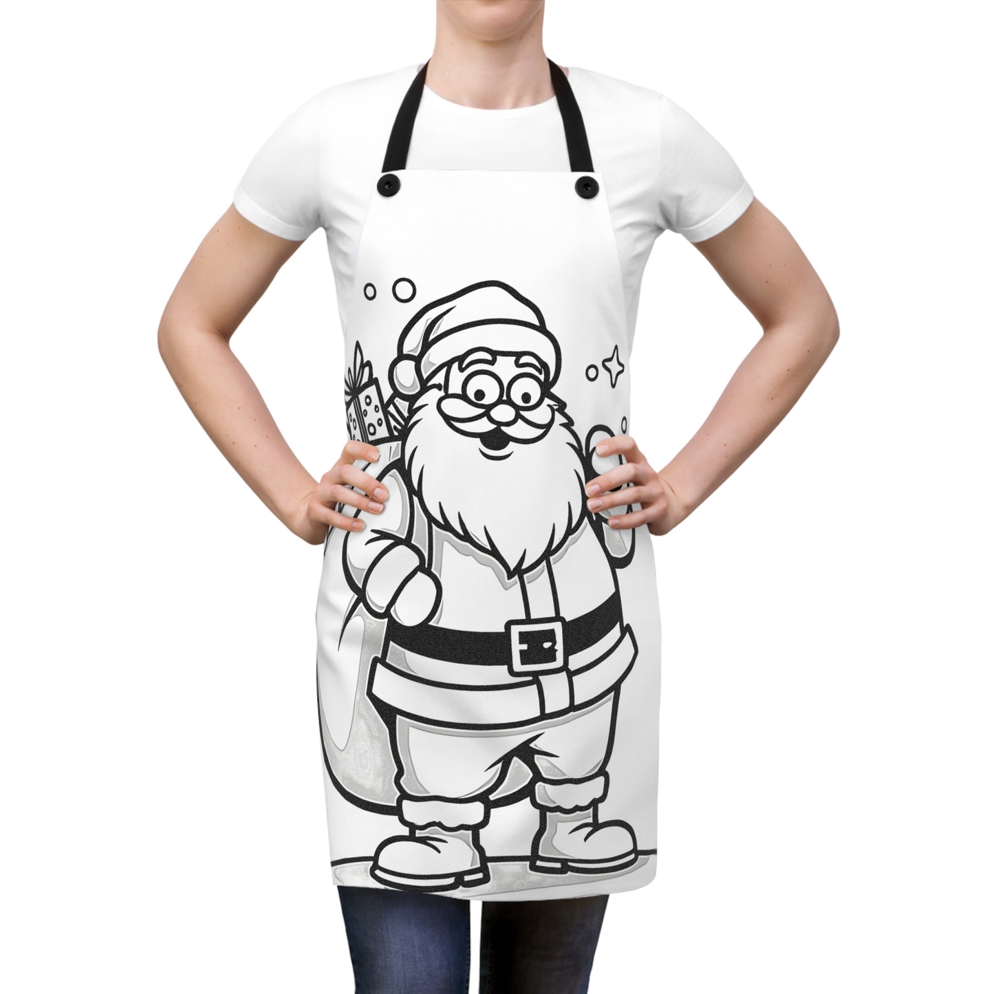Apron Coloring Kit with 10 Fabric Markers - Santa Claus