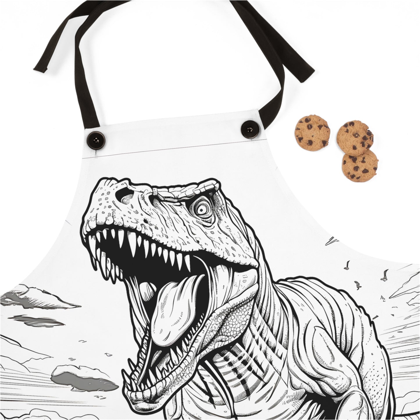 Apron Coloring Kit with 10 Fabric Markers - Tyrannosaurus Rex